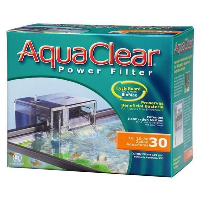 Aquaclear 30 Power Filter - 150 GPH (568 L/H) for 10-30 Gallon (38-114L) Aquariums - Ideal for Freshwater & Saltwater Fish Tanks