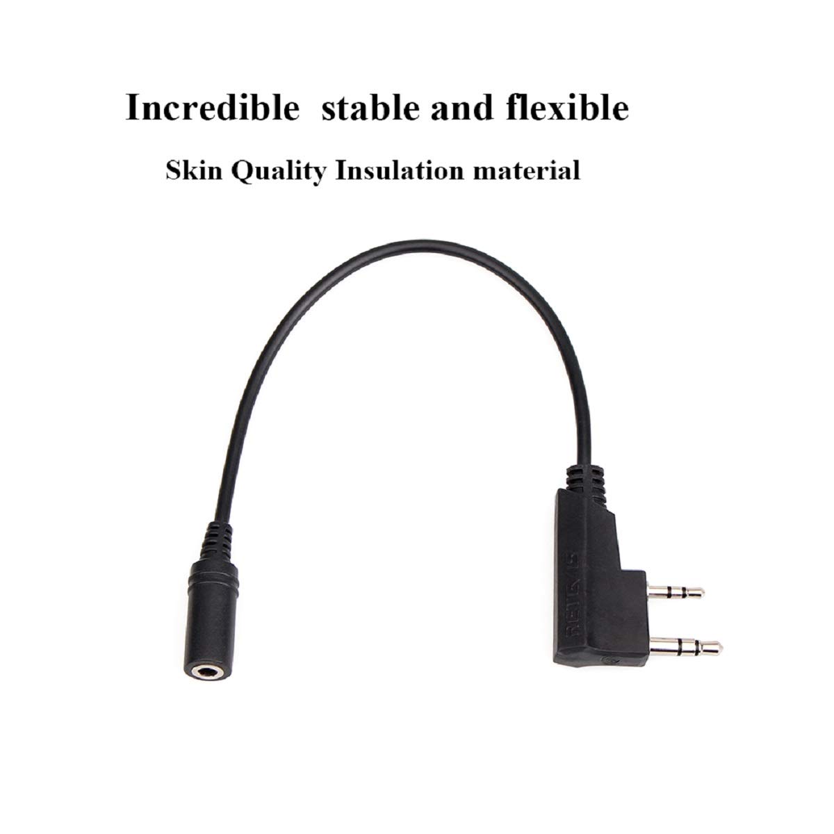 Retevis 2 Pin to 3.5mm Earpiece Adapter for Walkie Talkies - Compatible with RT22 RT21 RT27 RT7 H-777 H777S RT18 RT19 RT22S (5 Pack) - Secure Communication for Security Guards, Event Staff & Outdoor Adventures