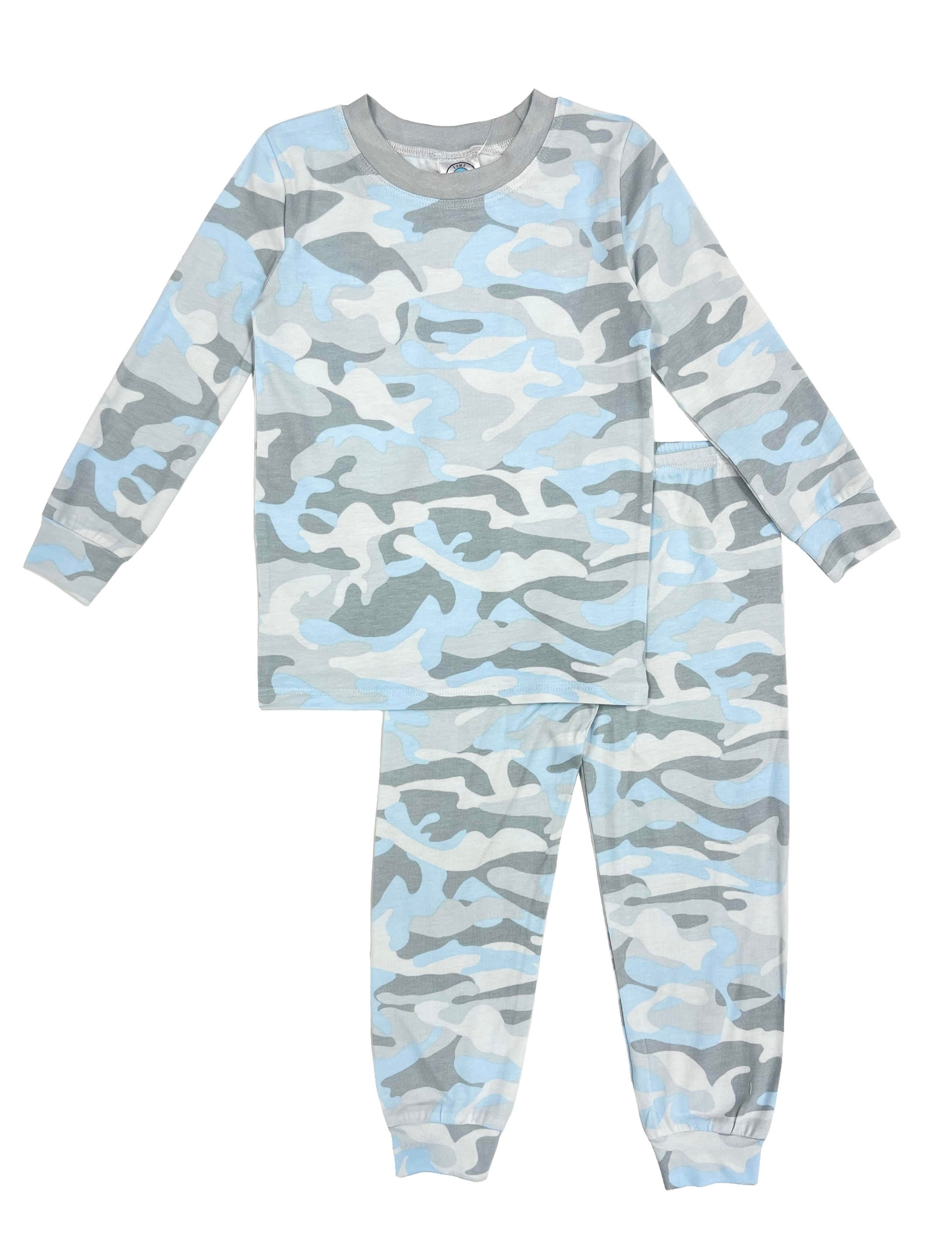 Blue Camo Pajama Set for Women - Soft & Comfortable Sleepwear - Perfect for Lounging, Sleeping & Relaxing at Home
