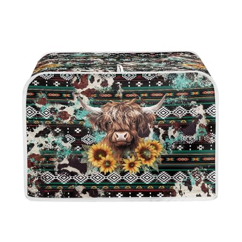 Aztec Highland Cattle Sunflower-Blue