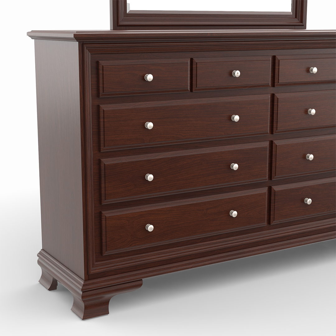 Amish Classic Double Dresser - Solid Wood 6-Drawer Chest for Bedroom, Living Room & Nursery Storage | Durable Handcrafted Furniture for Home Organization