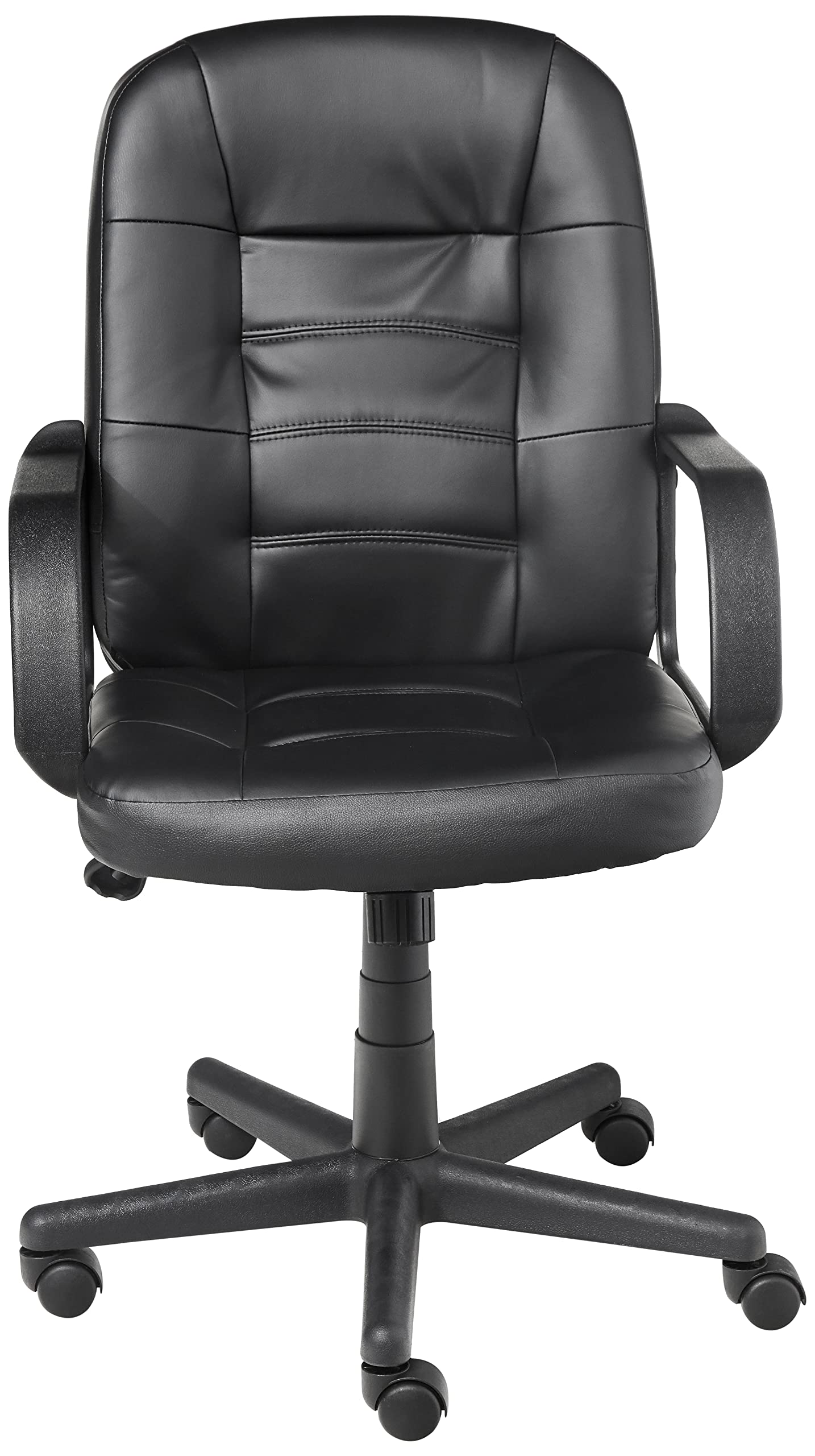 Office Star EC Series Executive Bonded Leather Adjustable Office Chair with Built-in Lumbar Support & Tilt Control - Ergonomic Desk Chair for Home Office, Computer Work & Conference Rooms (Black)