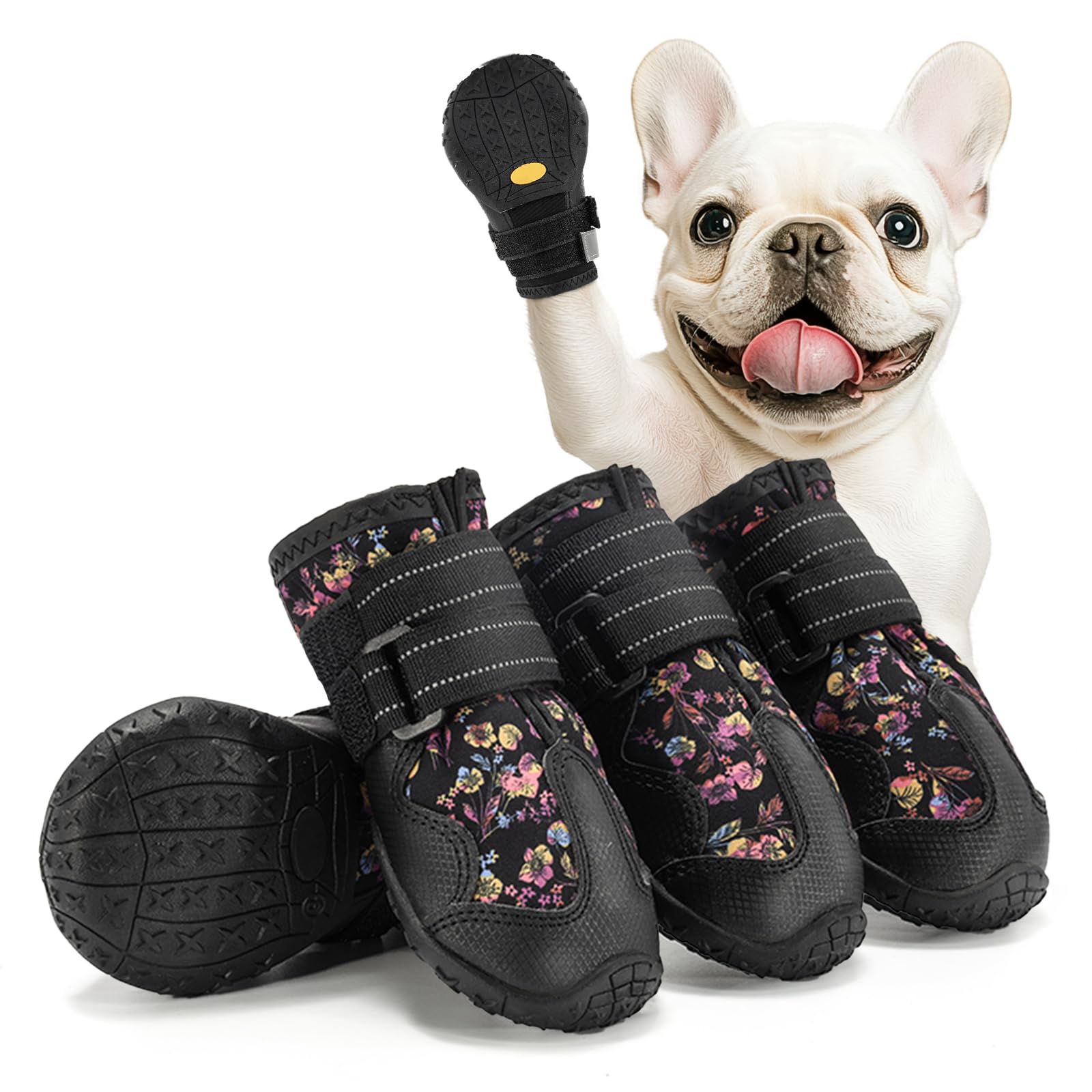 Small Dog Shoes - Winter Snow & Hot Pavement Puppy Boots - Size 2 Paw Protectors for Outdoor Walks, Hiking & Daily Protection