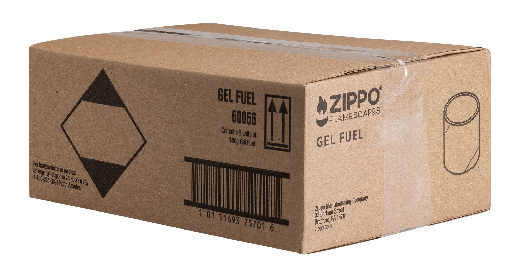 Zippo FlameScapes® Gel Fuel 180g (6 Pack) - Long-Lasting Fire Gel for Indoor/Outdoor Fireplaces, Camping & Emergency Use