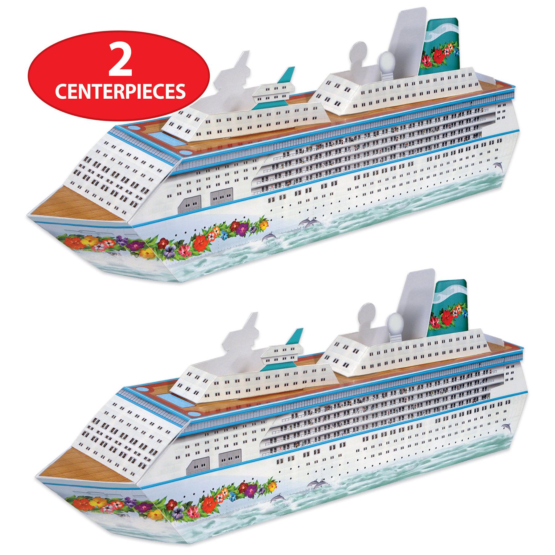 12 Pack Beistle 3D Cruise Ship Party Centerpieces - Nautical Theme Table Decorations for Cruise, Beach, and Ocean Themed Parties