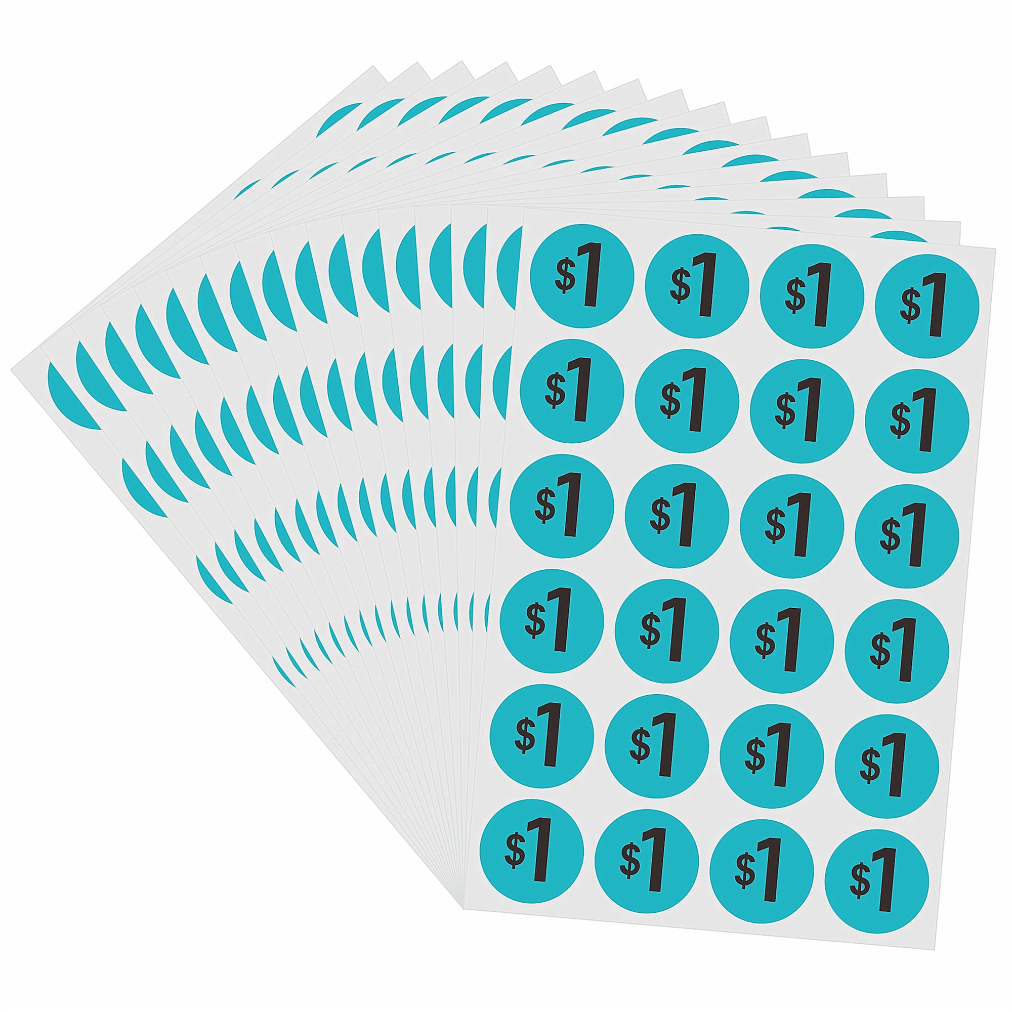 Hybsk 600-Count 3/4 Inch Garage Sale Price Stickers - Yard Sale, Rummage Sale & Clearance Labels (1 Dollar Stickers) - Perfect for Retail Pricing, Flea Markets & Thrift Store Organization