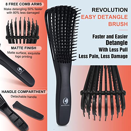 Detangling Hair Brush Set with Hair Spray Bottle - Gentle Knot-Free Styling for Kids & Adults - Perfect for Wet & Dry Hair, Travel & Home Use