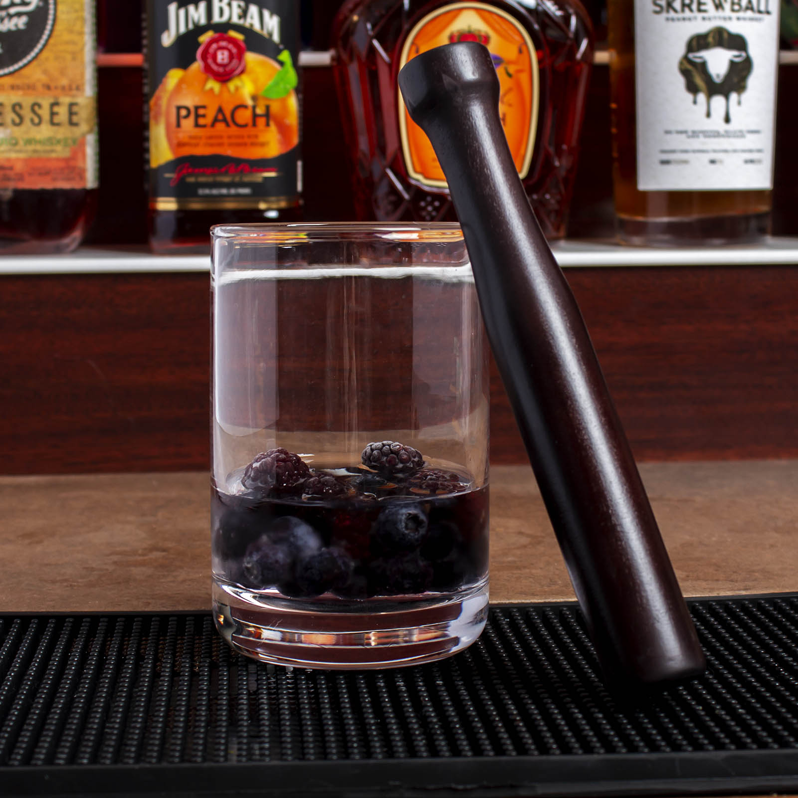 BarConic® Premium Wooden Cocktail Muddler - Chocolate Brown - Perfect for Mojitos, Old Fashioned & Mixing Drinks at Home Bar or Parties