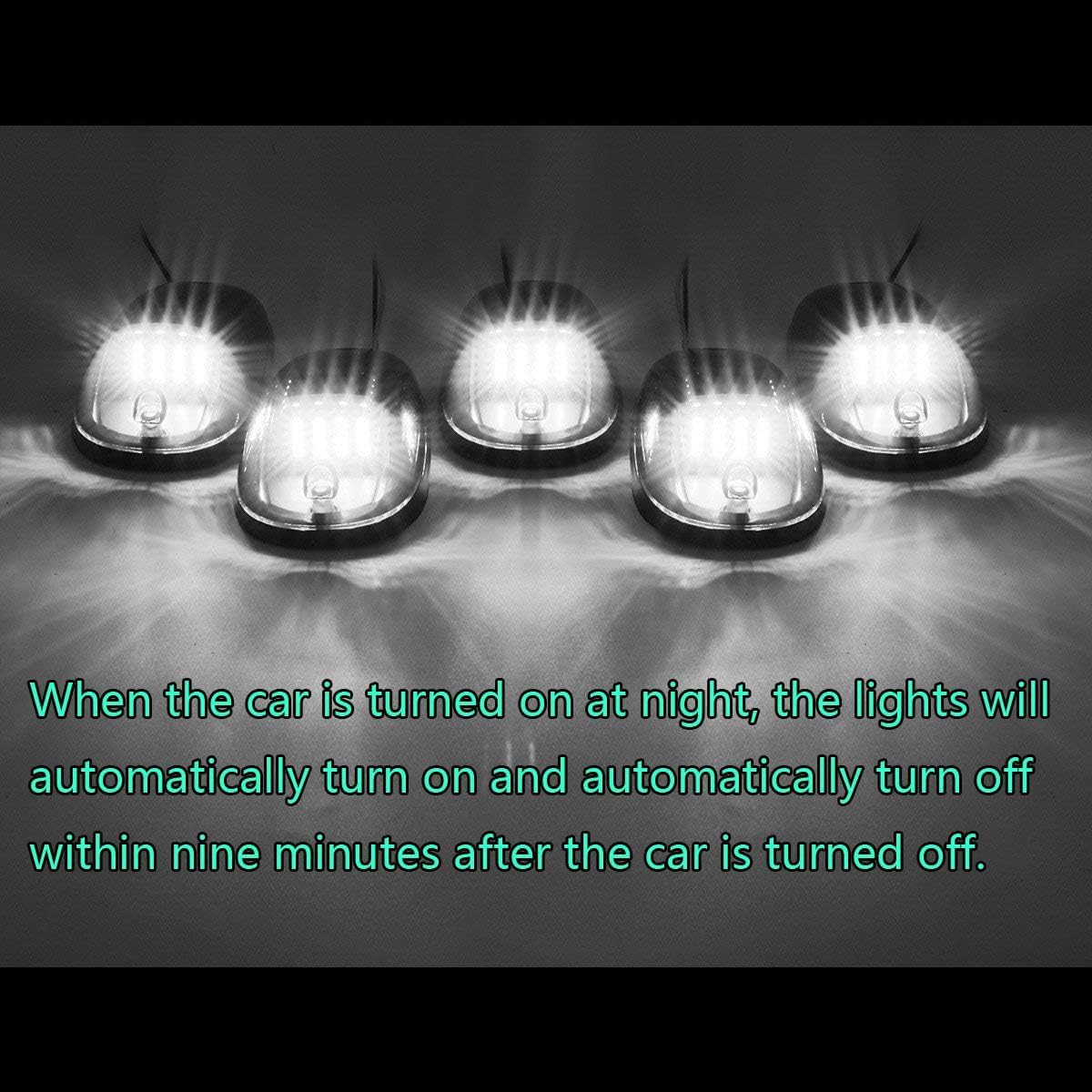 2024 Upgraded No-Drill Solar-Powered Wireless LED Cab Lights for Trucks - Vibration Sensor Roof & Marker Lights for Enhanced Night Visibility & Safety (Ideal for Off-Roading, Camping & Work Trucks)