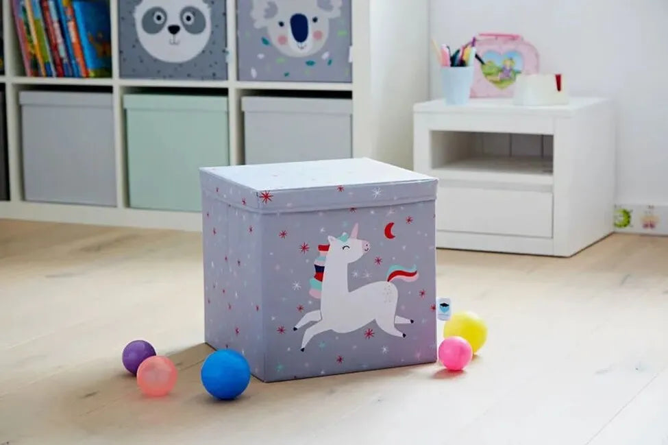 Unicorn Toy Storage Box with Lid for Kids - Perfect for Organizing Toys, Books & Room Decor in Bedroom or Playroom
