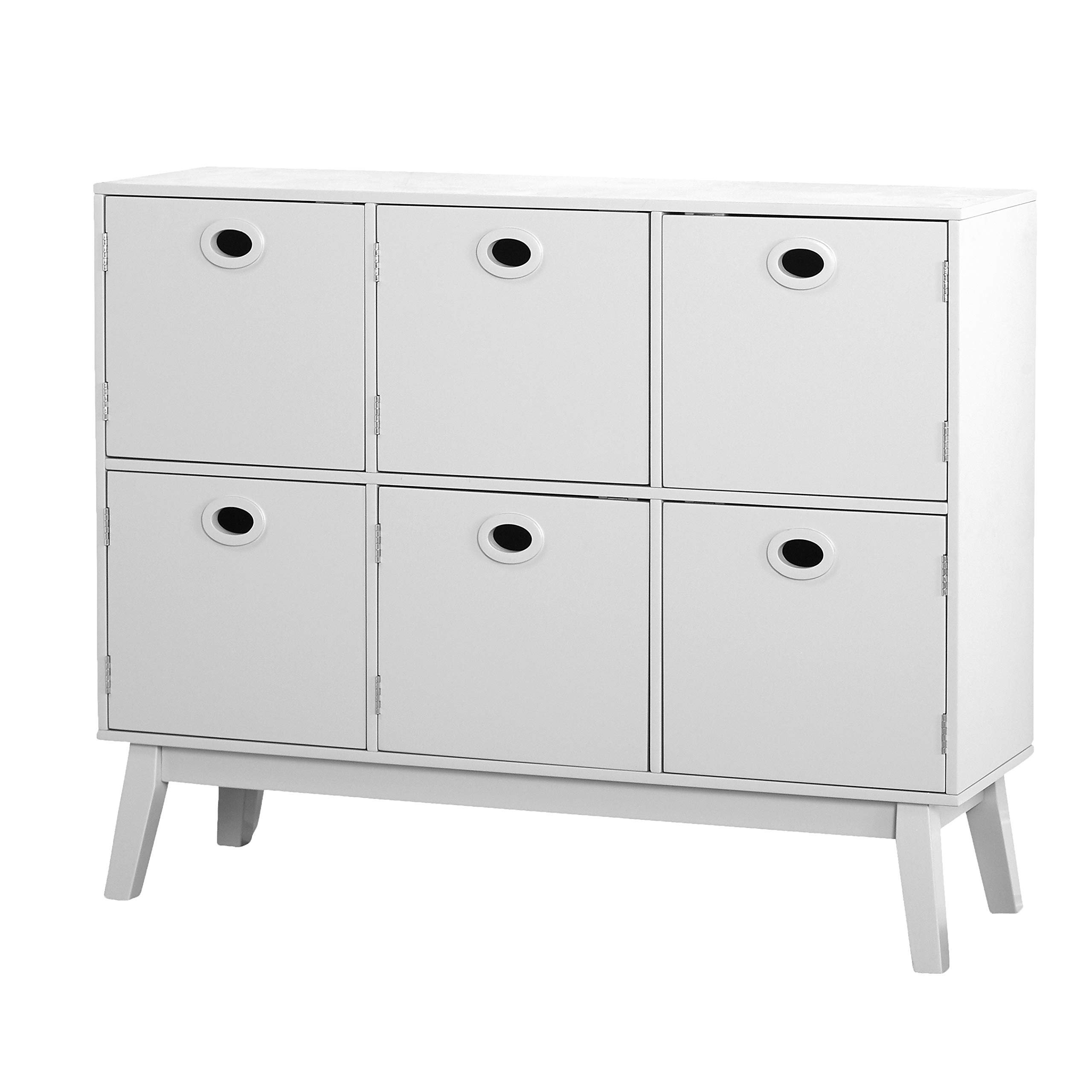 Jamie Modern 6-Drawer Storage Kitchen Cabinet in Charcoal Gray - Perfect for Organizing Utensils, Spices & Cookware in Small Kitchens