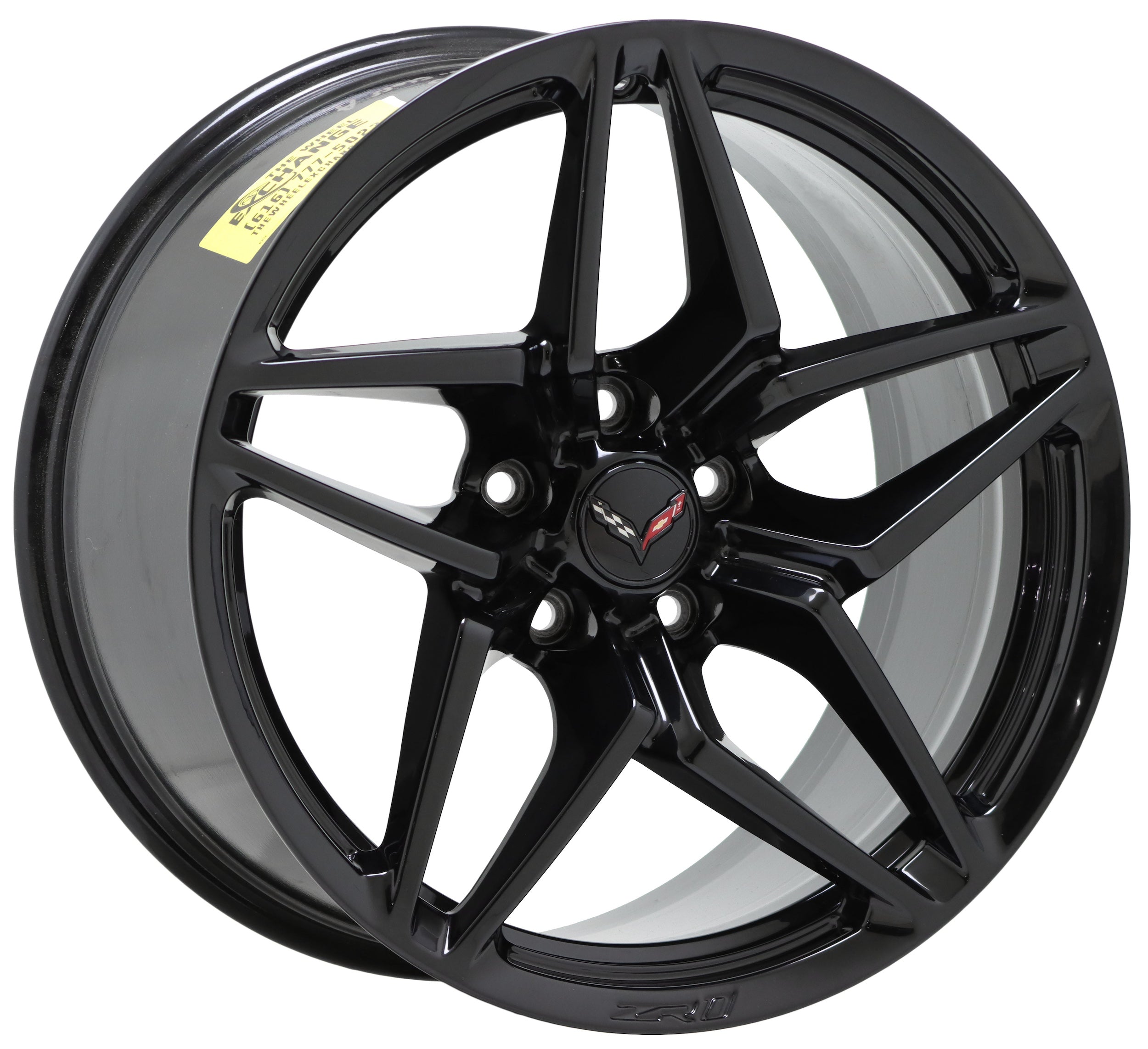 19 & 20 Corvette C7 ZR1 Z06 Grand Sport Black OEM Wheel Set 5926 5930 - Replacement Wheels for Performance Driving & Car Shows