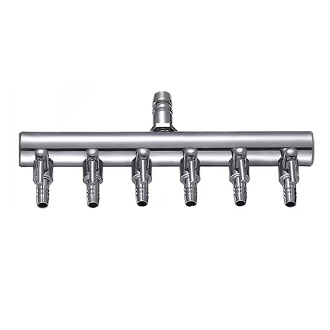 6-Way Aquarium Air Flow Control Valve - Chromium Copper Fish Tank Splitter Pump Accessories for Oxygen Distribution (1Pcs) - Perfect for Freshwater & Saltwater Tanks, Aquaponics Systems