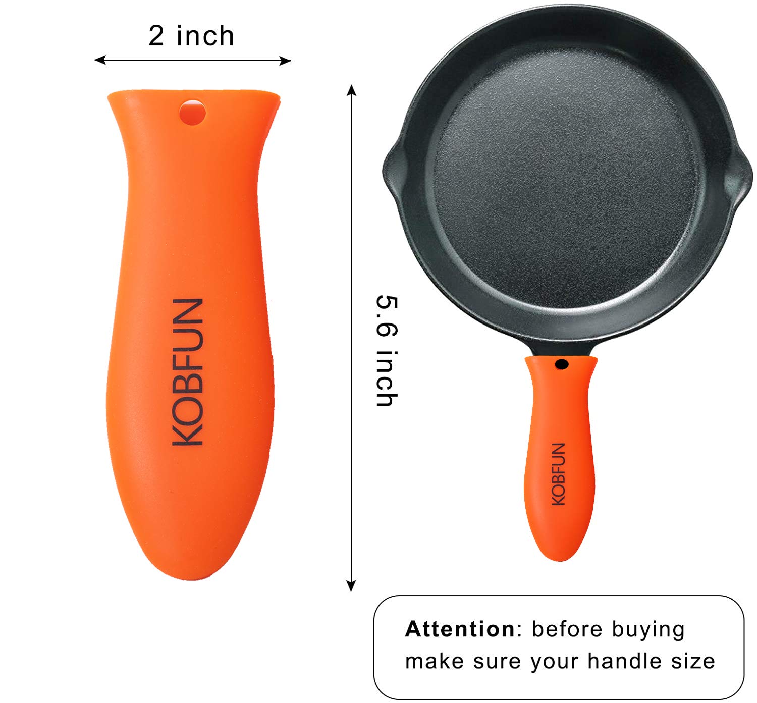 Heat Resistant Silicone Pot Handle Holder - Non-Slip Rubber Grip Sleeve for Cooking & Baking (Orange) - Perfect for Stovetop, Oven & Grill Use