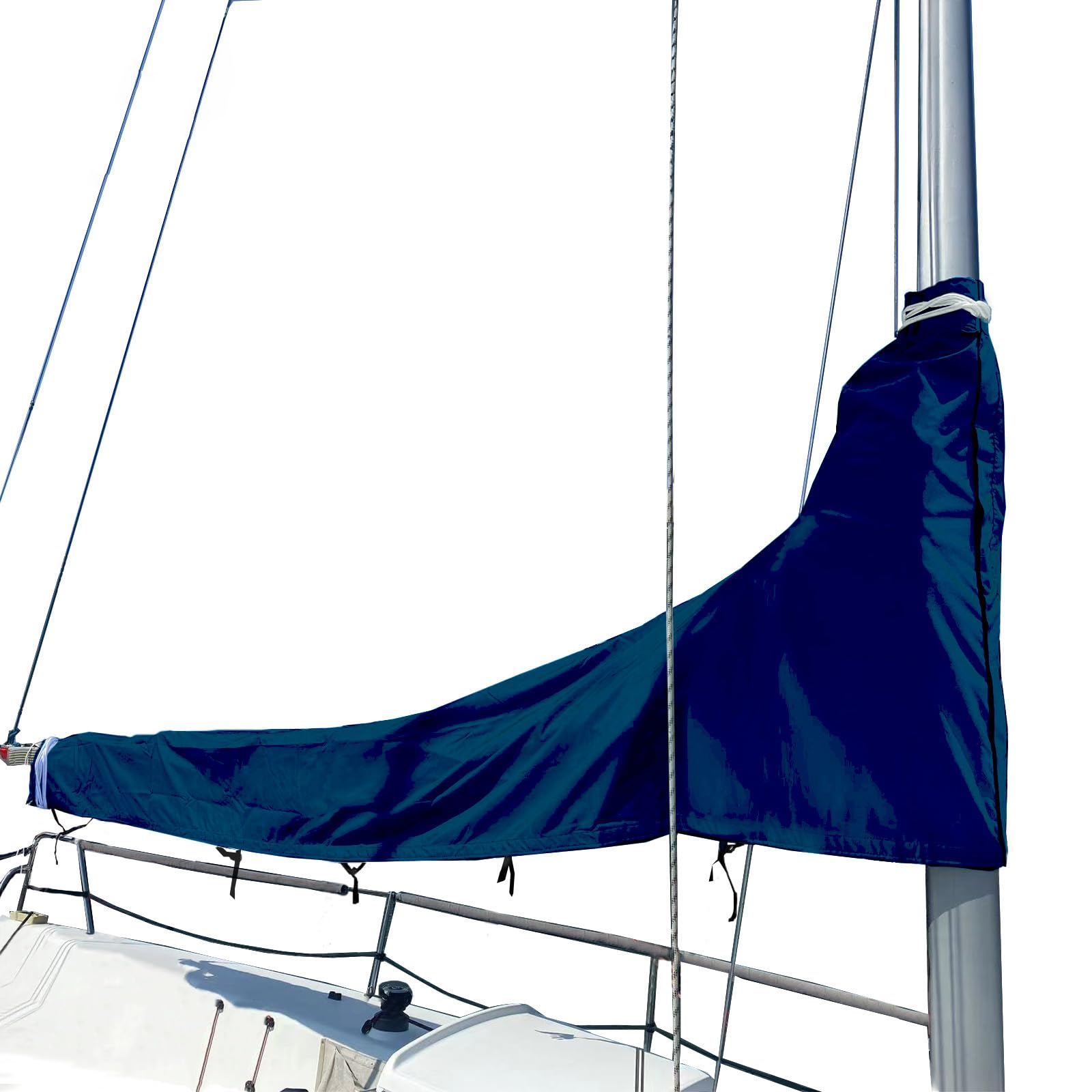 SavvyCraft Heavy Duty 600D Waterproof Sailboat Mainsail Boom Cover - UV Protection & Weather-Resistant for 13'-14' Boom Length (Navy Blue) | Perfect for Marine Protection & Sailboat Maintenance