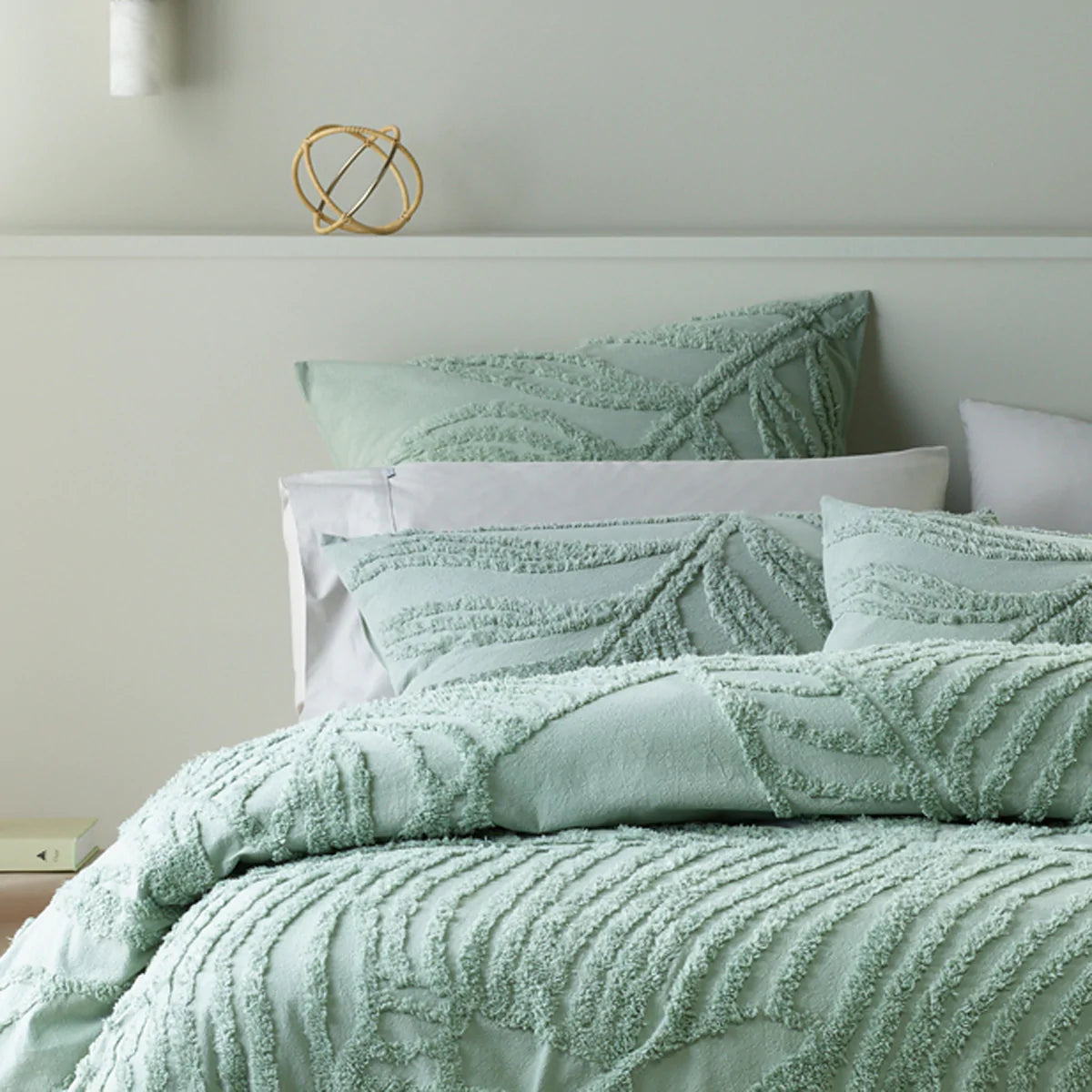Foliage Sage Bedspread by Bianca - Soft & Stylish Queen Size Duvet Cover Set for Bedroom Decor | Perfect for Boho, Farmhouse & Modern Home Aesthetics