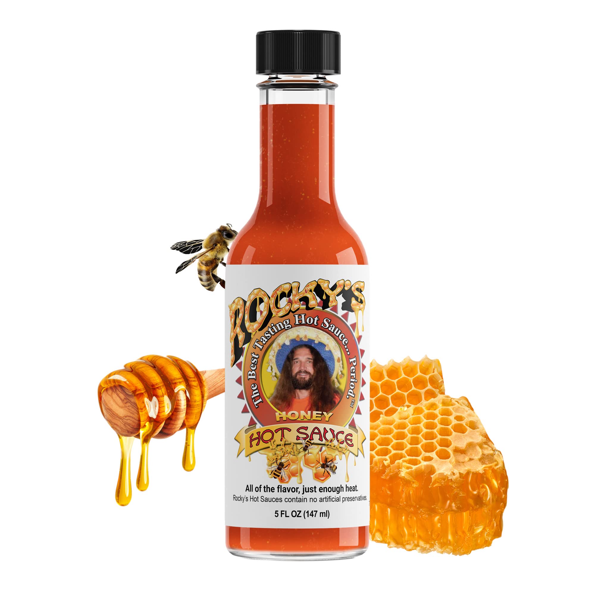 Rocky's Hot Sauce Variety Pack - 6 Bottles of Gourmet Red Chili Sauce with Perfectly Balanced Heat - Ideal for Tacos, Wings, Burgers & Spicy Food Lovers