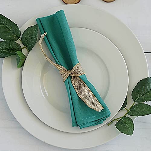 25-Pack Turquoise Polyester Table Napkins 17-Inch - Reusable & Washable Dinner Linens for Wedding, Party, Banquet & Home Dining - BalsaCircle Tableware Supplies