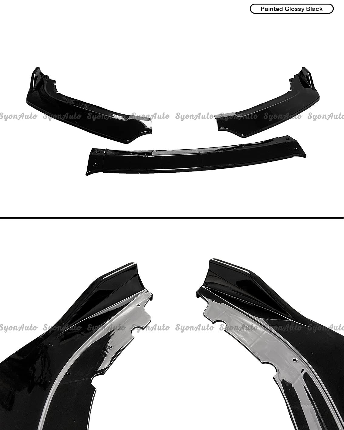2016-2021 Honda Civic Hatchback & Si JDM Gloss Black Front Bumper Lip Splitter - Aerodynamic Body Kit for Street Racing & Car Customization - Perfect for Performance Upgrades & Show Car Appearance