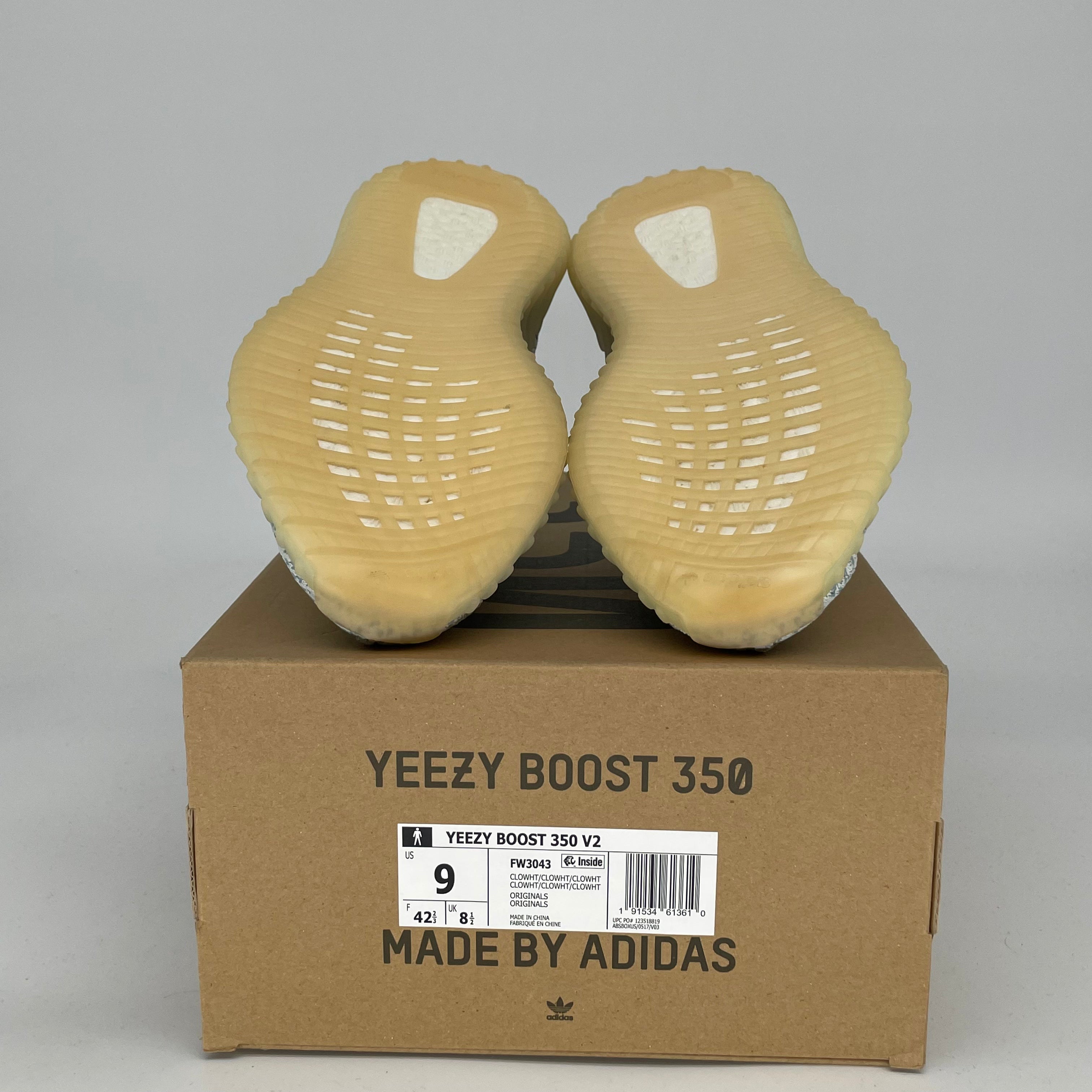 Adidas Yeezy Boost 350 V2 Cloud White Sneakers - Men's Size 9/Women's 10.5 (FW3043) | Comfortable Running Shoes for Gym, Casual Wear & Street Fashion