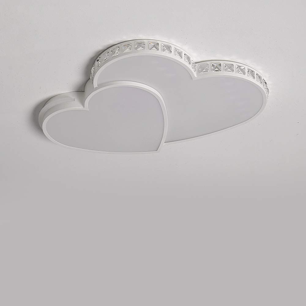 Heart-Shaped Crystal LED Chandelier - 24W 110V Modern Ceiling Light Fixture with Cool White Light for Living Room, Bedroom, Kids' Room - Perfect for Romantic Decor & Children's Spaces