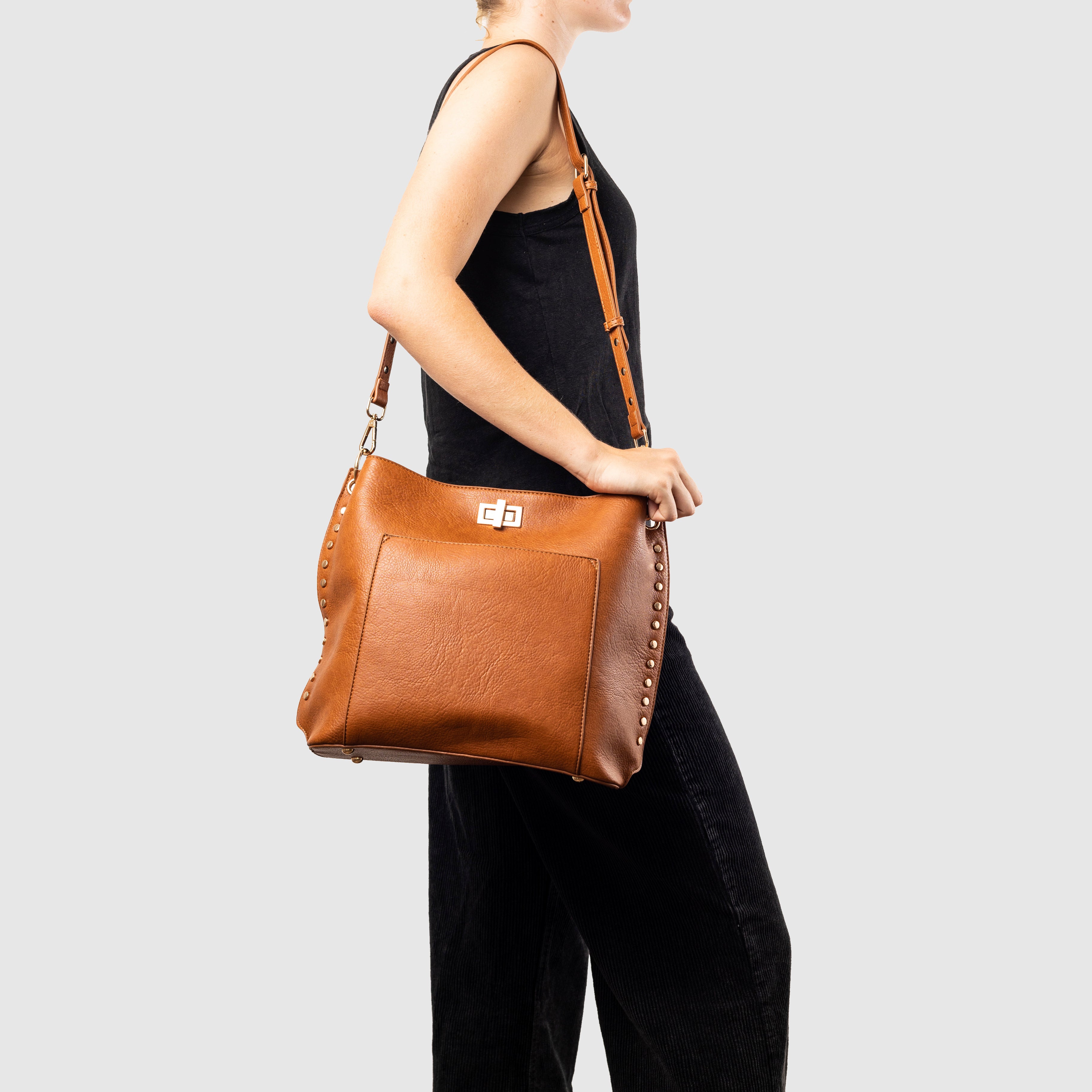 Stylish Tan Triangle Tote Bag for Women - Trendy Geometric Handbag for Work, Travel & Everyday Use