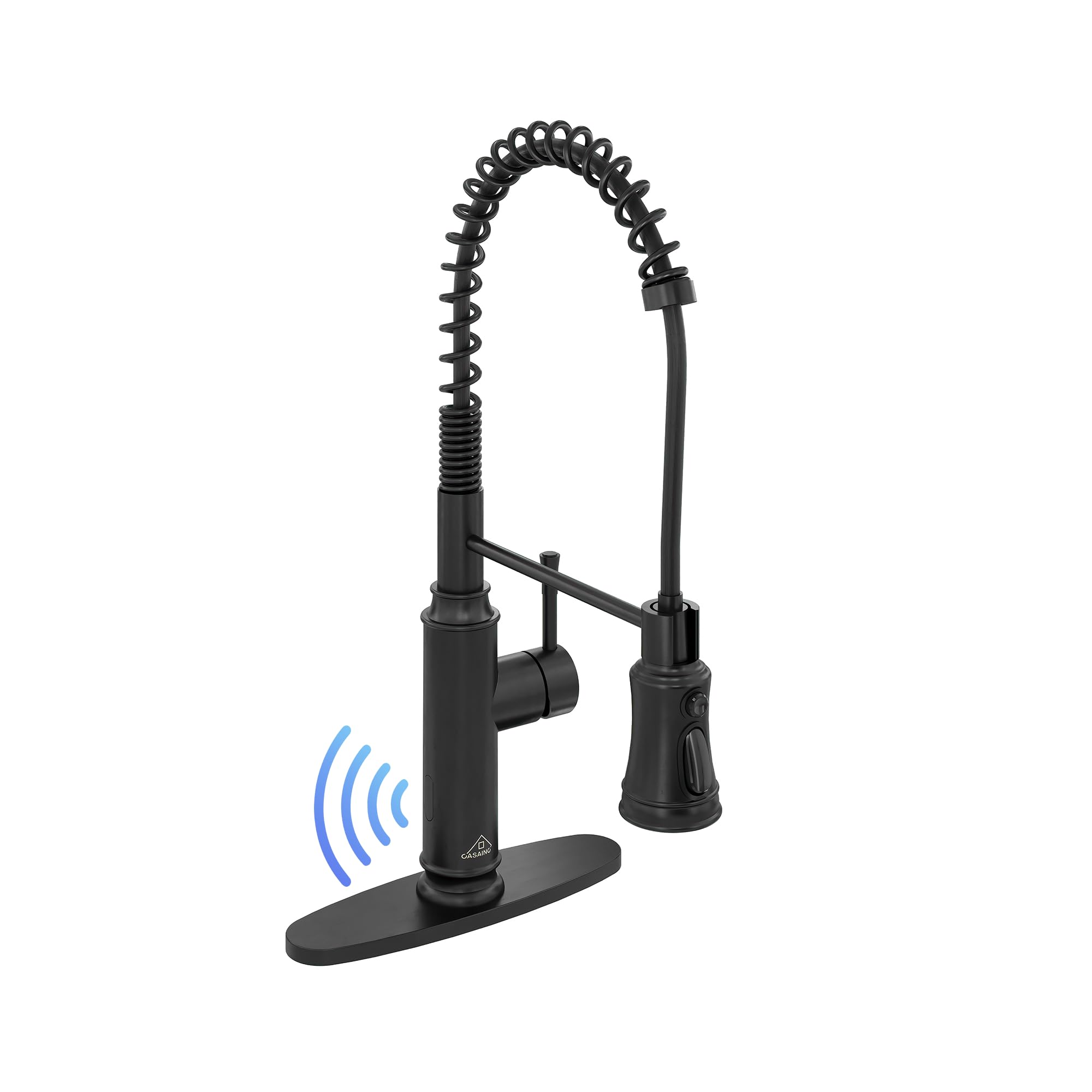 Smart Touchless Kitchen Faucet with Pull Down Sprayer - Motion Sensor Activated, Matte Black Single Handle Bar/Laundry Sink Faucet - Perfect for Modern Kitchens, Wet Bars & Utility Rooms