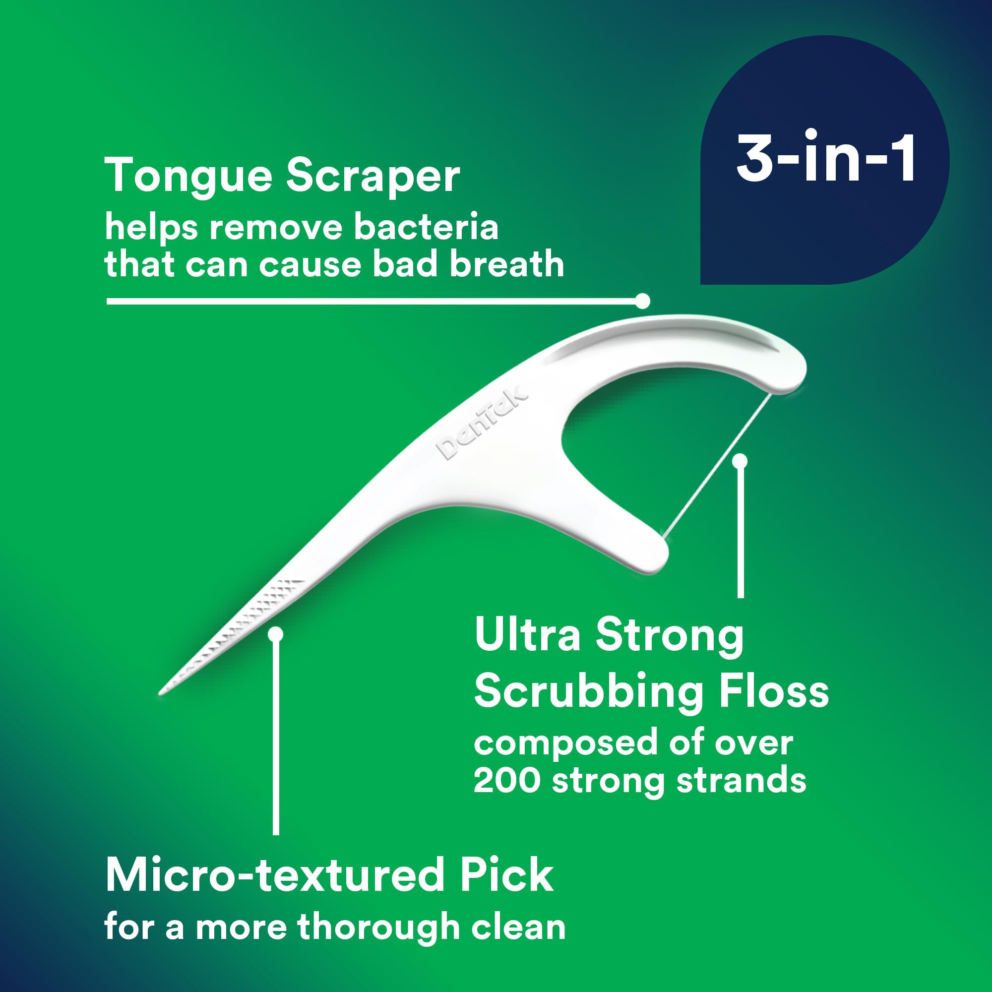 DenTek Triple Clean Advanced Dental Floss Picks - 90 Count, No Break & No Shred Floss for Strong Teeth & Healthy Gums - Perfect for Travel, Office & On-the-Go Oral Care