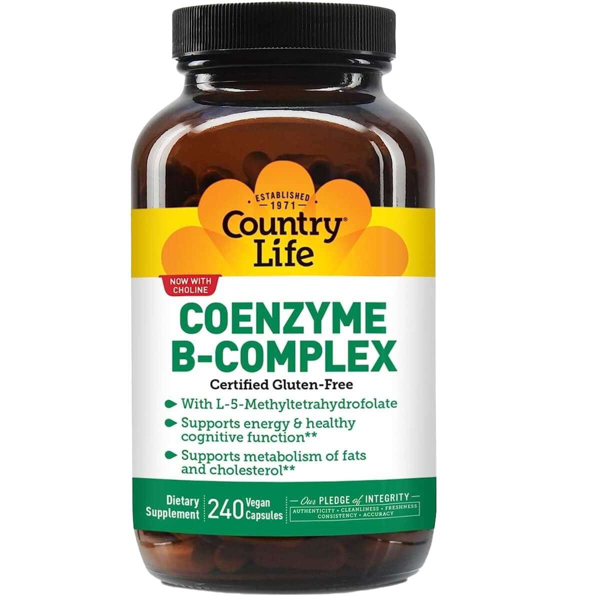Country Life Coenzyme B Complex 240 Vegan Capsules - Premium B Vitamin Supplement for Energy & Metabolism Support - Perfect for Active Lifestyles & Vegan Diets