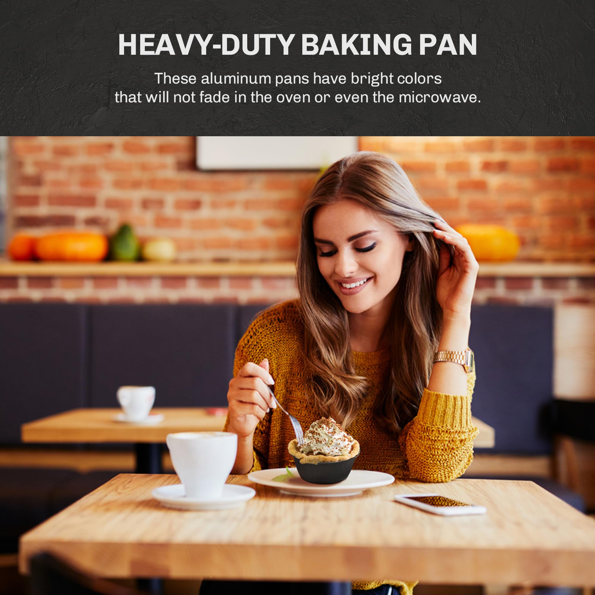KitchenDance 4oz Disposable Aluminum Baking Cups with Lids - 500 Pack Black Foil Pans for Creme Brulee, Flan, Cupcakes & Desserts - Perfect for Home Baking, Party Catering & Restaurant Use