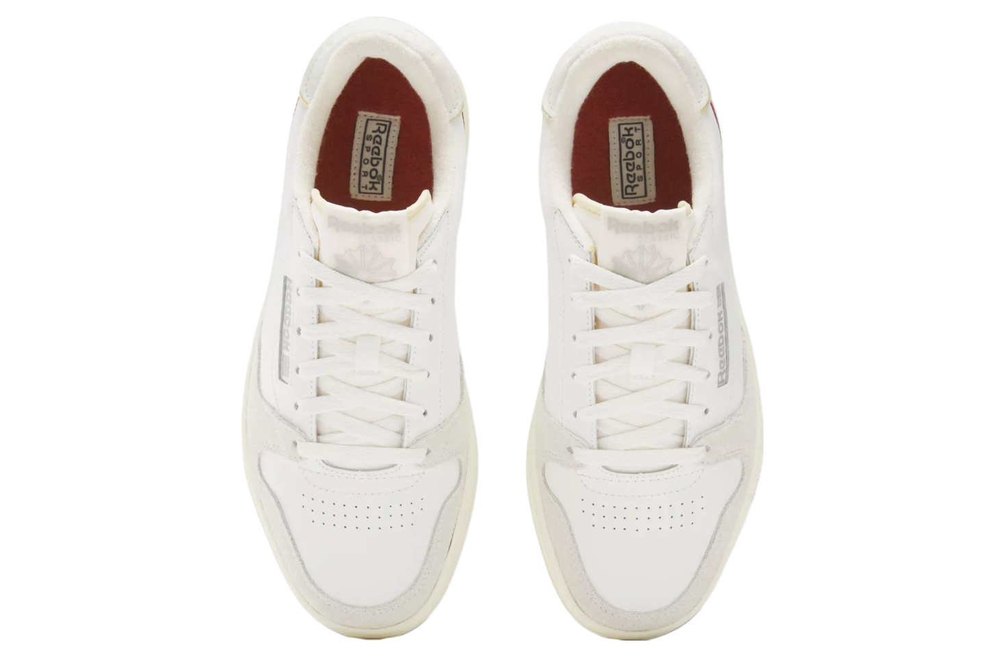 Reebok Men's Court Sneakers - Chalk/Red - Lightweight Comfortable Athletic Shoes for Running, Gym & Casual Wear