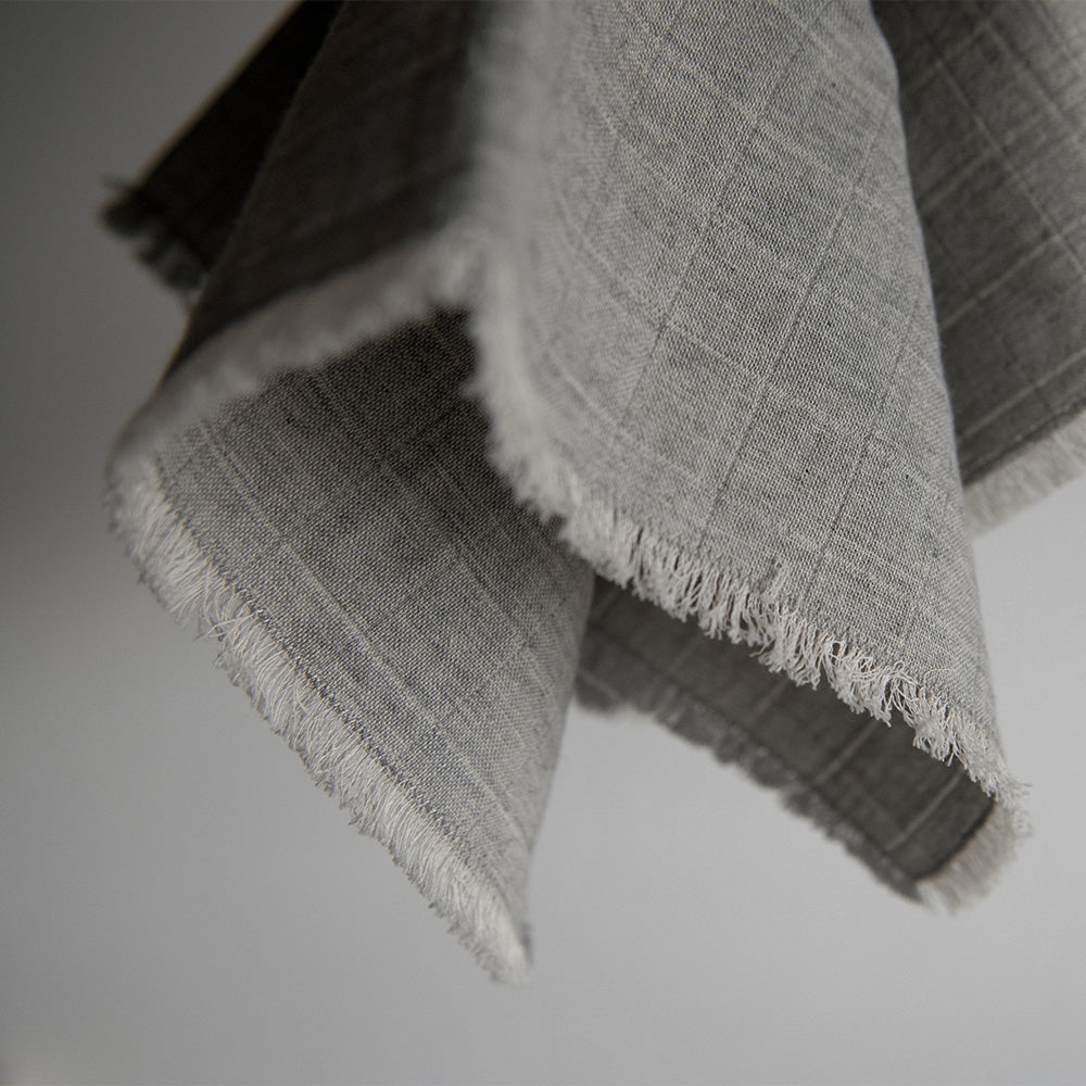 Elegant Pointelle Lace Napkin Set - Grey - 12-Piece Cotton Table Linens for Dinner Parties & Formal Dining