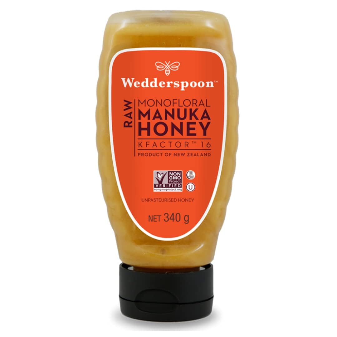 Wedderspoon Raw Manuka Honey KFactor 12+ - 12 oz (Pack of 6) | 100% Pure New Zealand Manuka Honey | Perfect for Tea, Toast & Immune Support