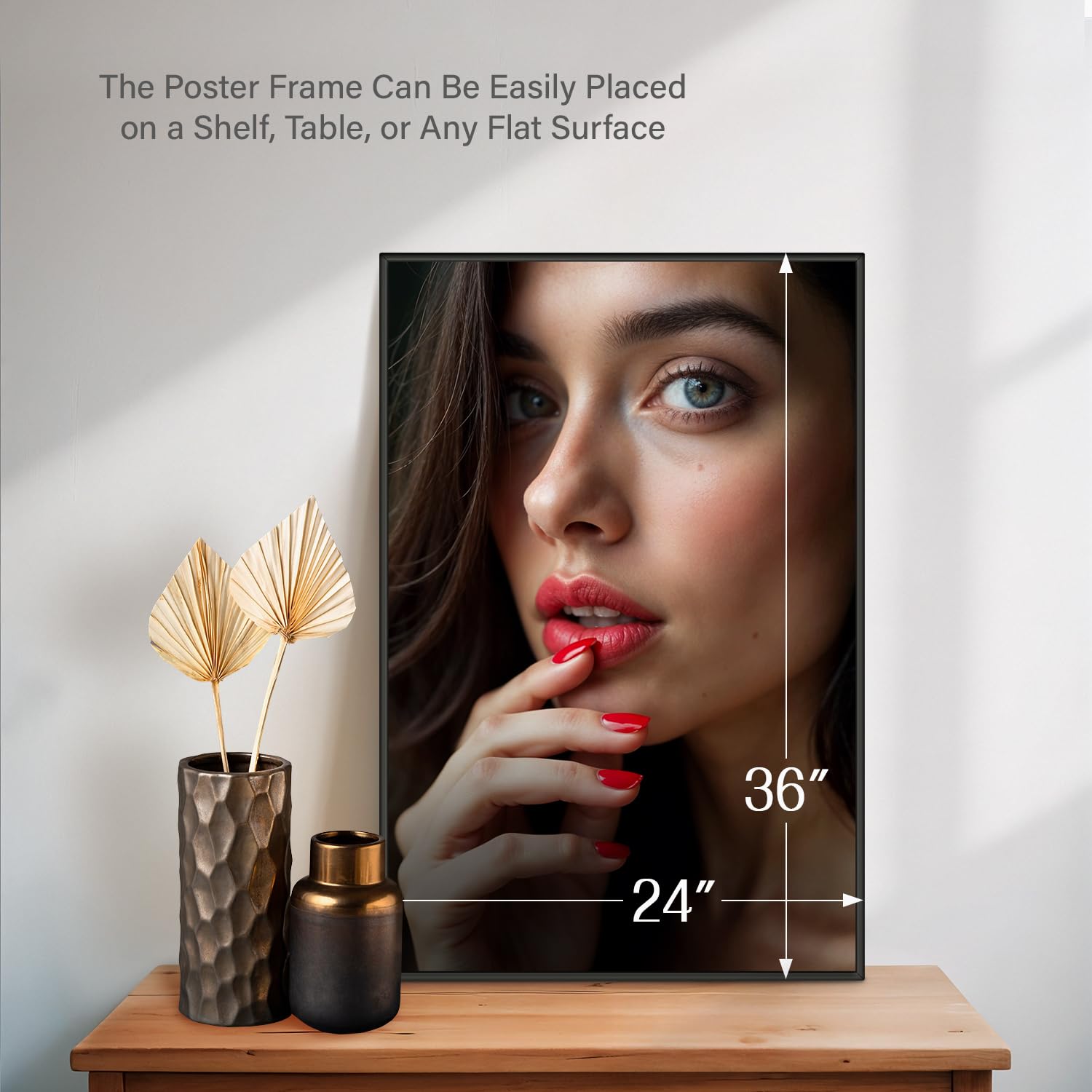 Plexon 24x36 Black Poster Frame - Large Wall Picture Frame for Photos, Artwork, and Gallery Displays - Perfect for Home, Office, and Classroom Decor