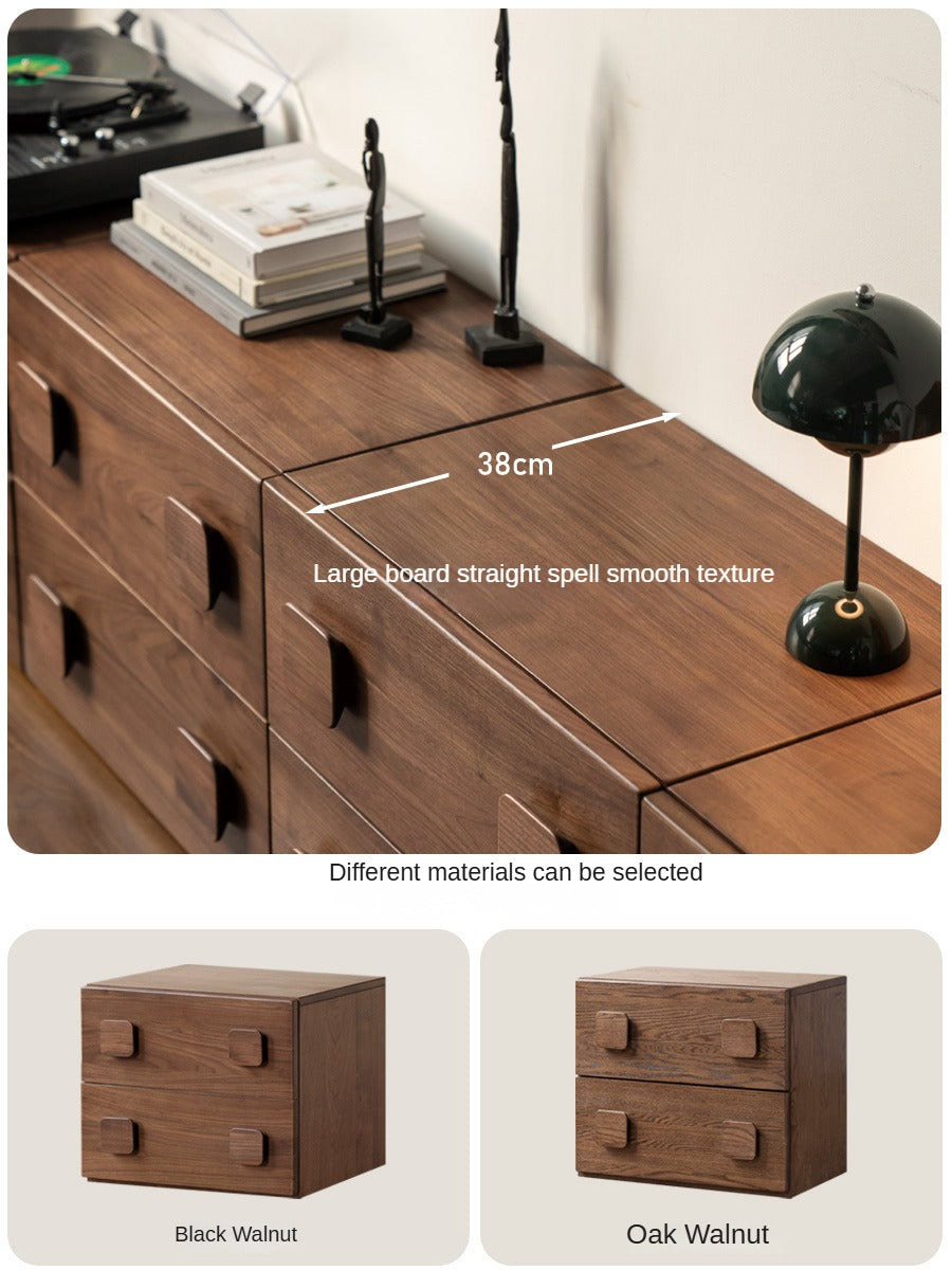 Premium Black Walnut Solid Wood TV Stand with Modular Design - Stylish Media Console for Living Room, Home Theater & Entertainment Centers