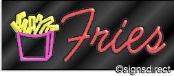 Vintage French Fries Neon Sign with Custom Graphics - Perfect for Restaurants, Diners & Retro Home Decor