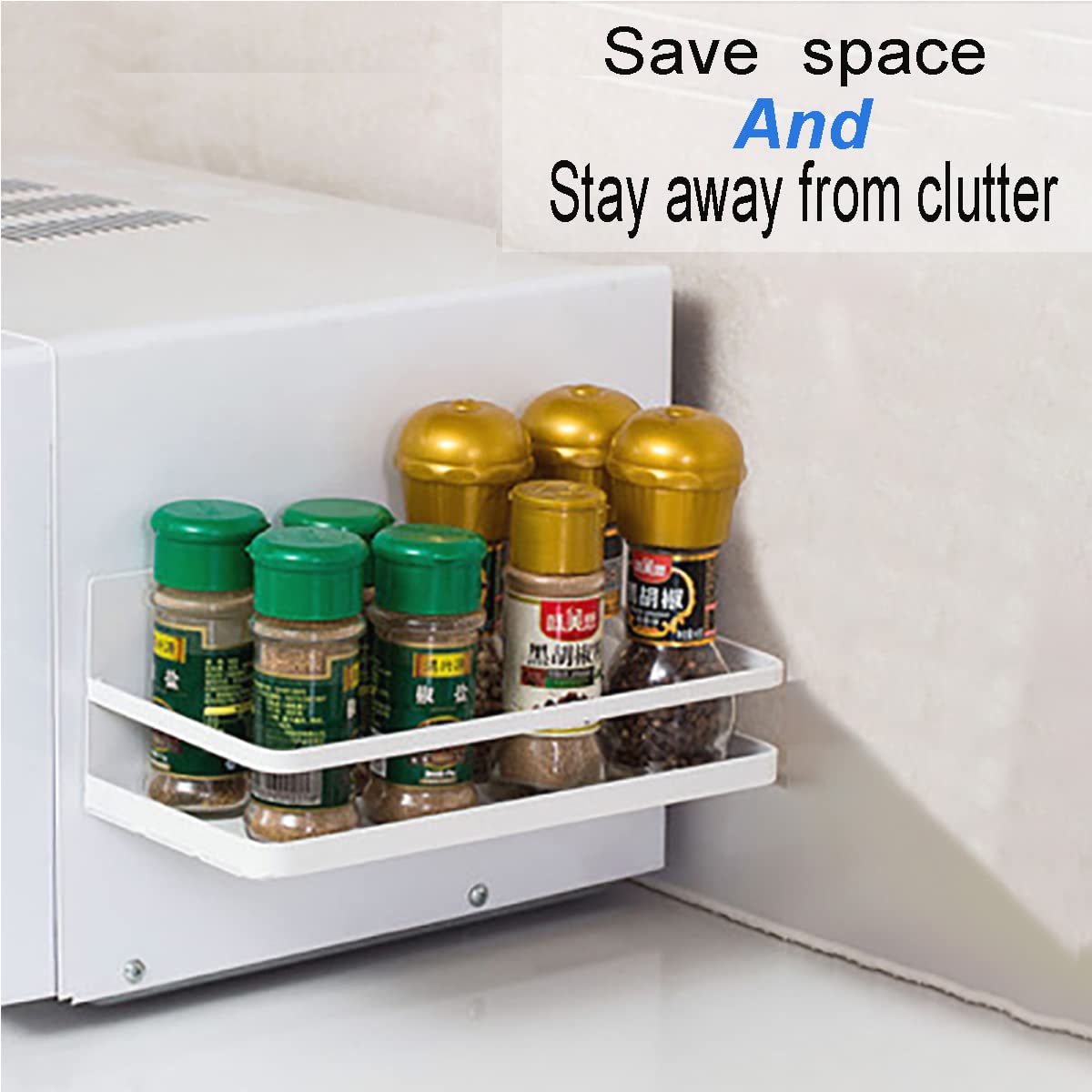 2-Pack Magnetic Spice Rack for Refrigerator - White Space-Saving Kitchen Organizer | Perfect for Spices, Condiments & Small Items in Apartments, Dorms & RVs