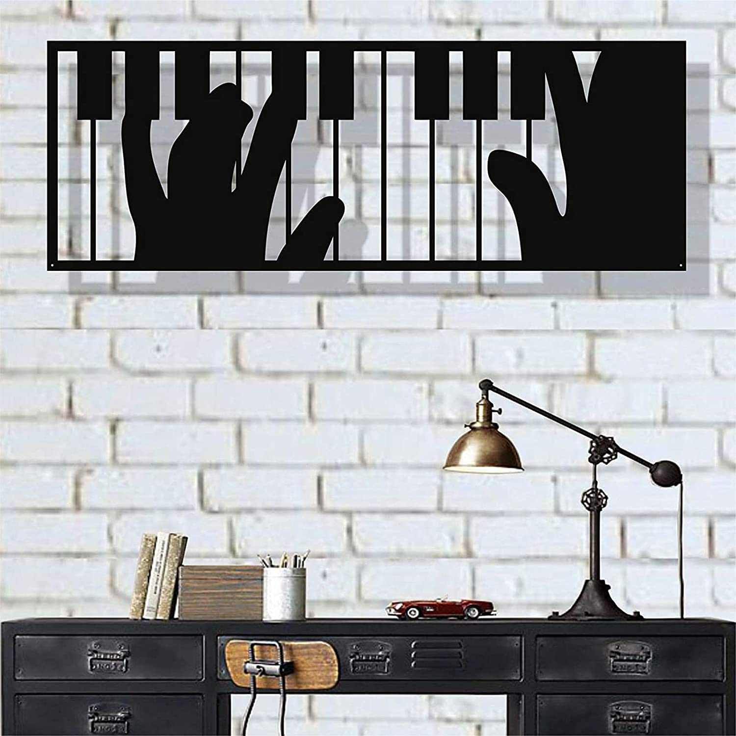 JuZi Store Metal Wall Art Sculpture - Handcrafted Piano Wall Decor for Home & Office - Music Themed Interior Design for Living Room, Bedroom & Workspace - Perfect Gift for Musicians & Music Lovers