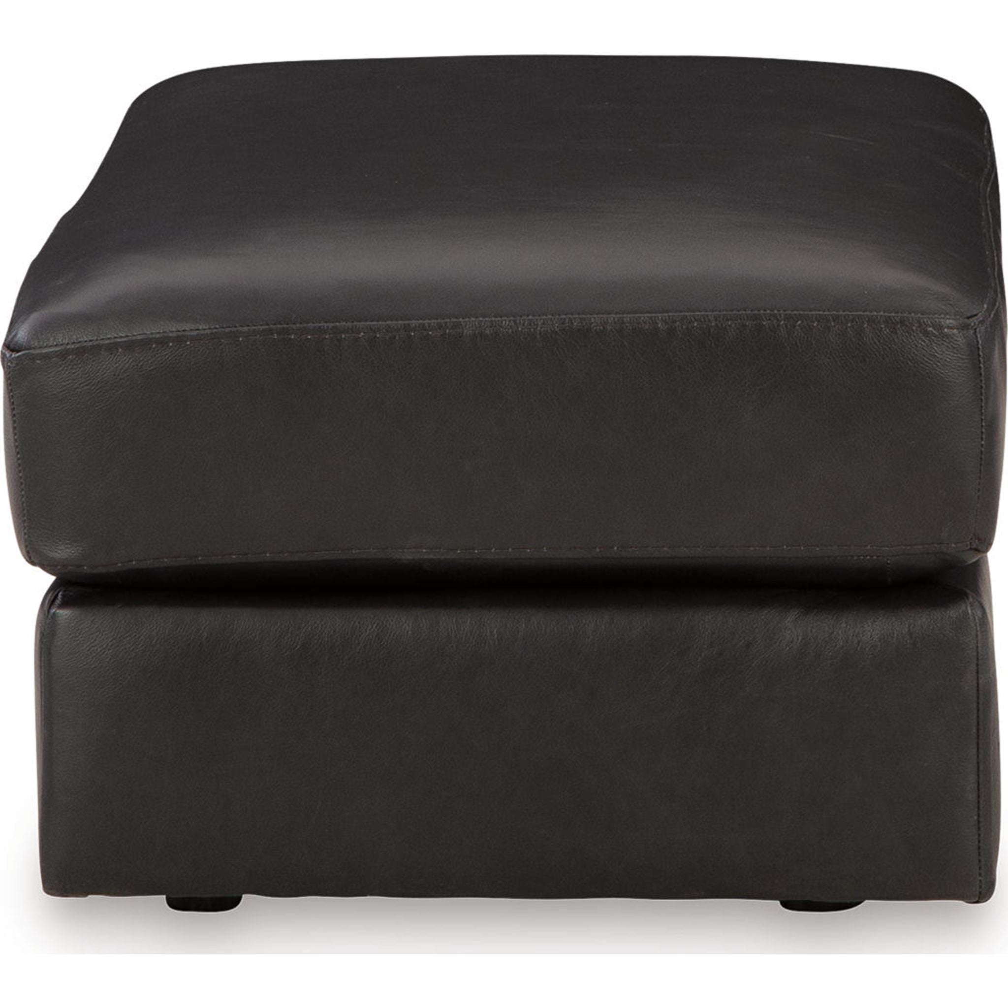 Amiata Ottoman Stool with Storage - Onyx Black Upholstered Footrest for Living Room, Bedroom & Office - Versatile Seating & Storage Solution