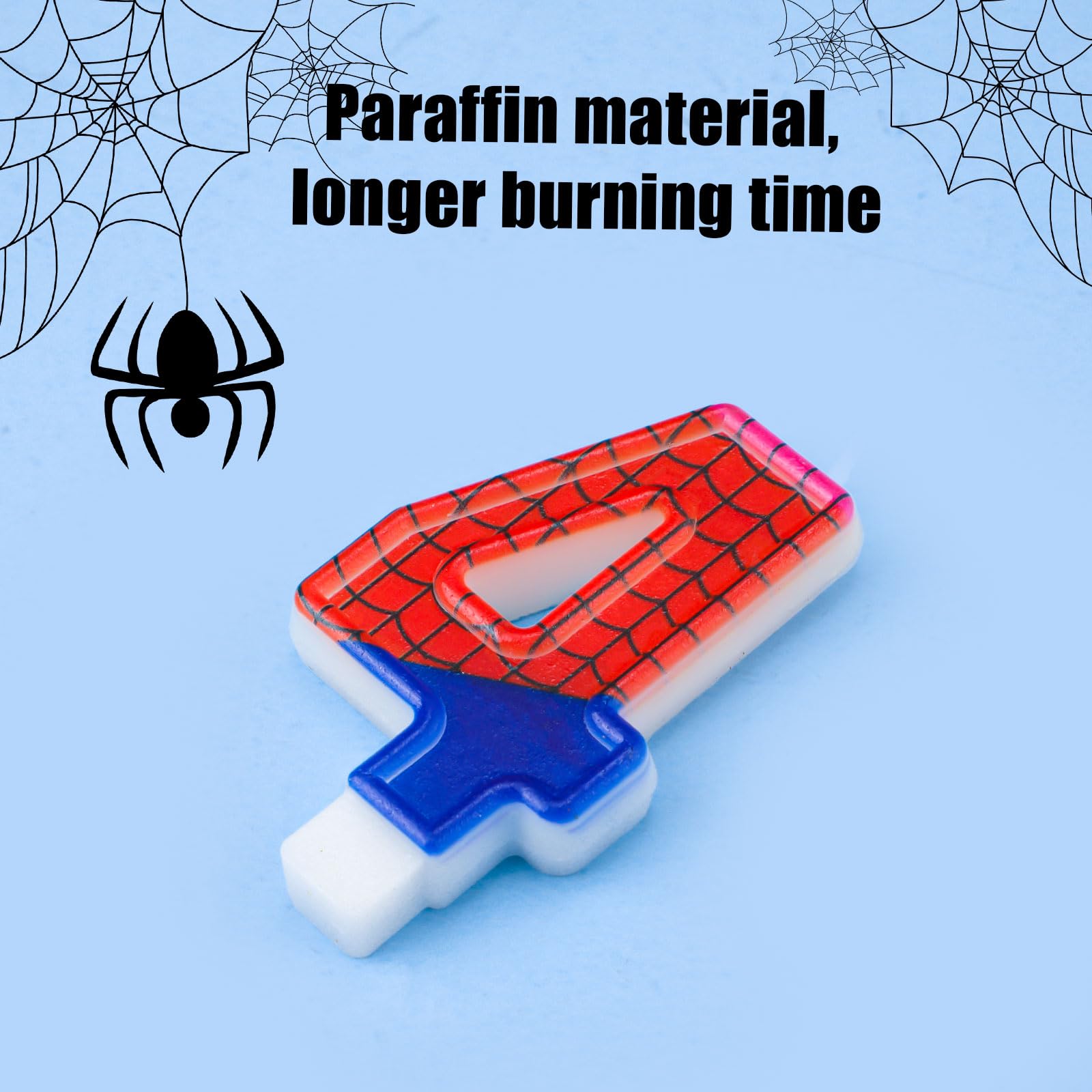 Spider Themed Birthday Candles - Spider Web Number Cake Topper Candles for Boys Birthday Party & Halloween Decorations (Set of 4) | Perfect for Spooky Birthday Cakes, Halloween Desserts, and Themed Party Decor