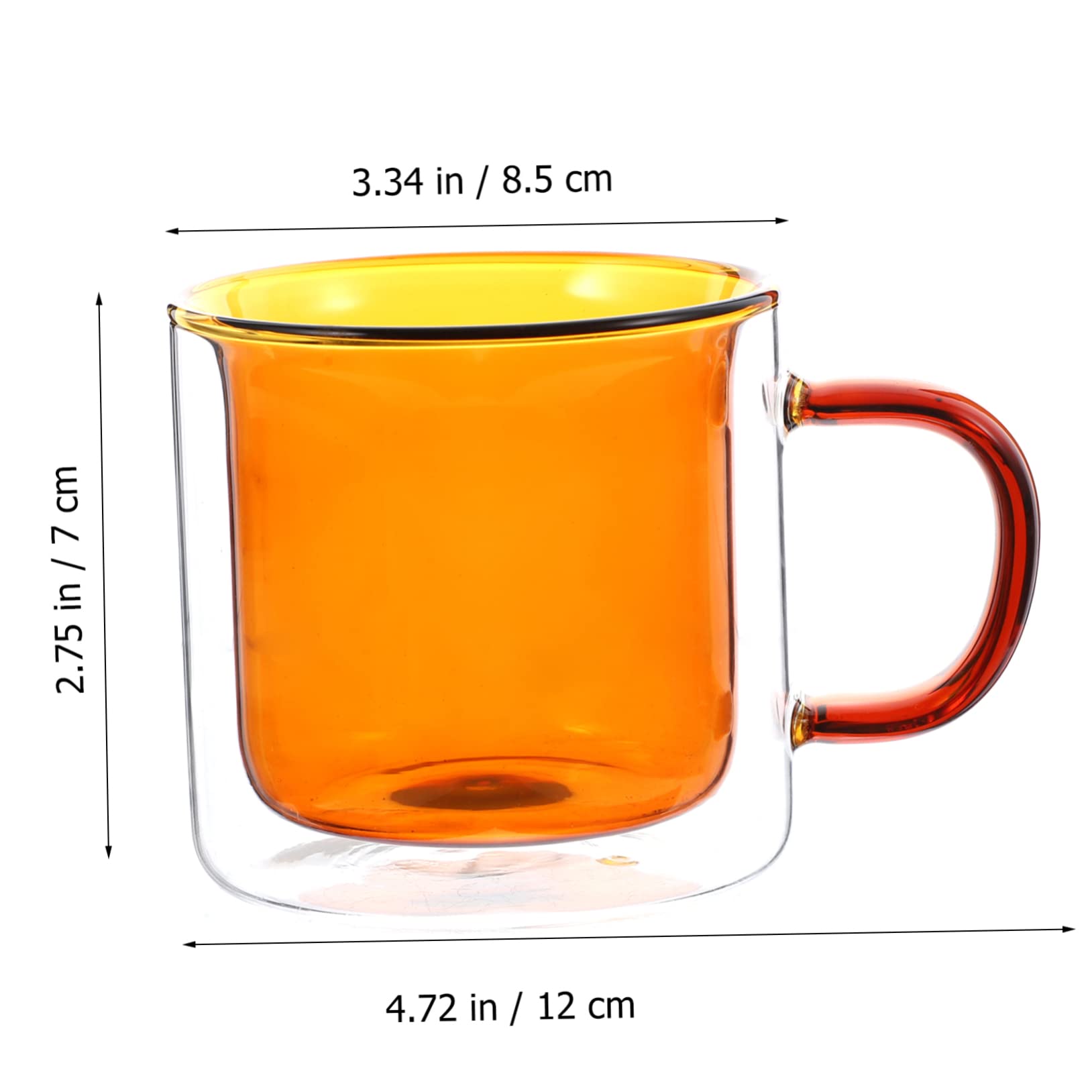 ABOOFAN Double Wall Insulated Glass Coffee Mug - 12oz Espresso Cup with Lid, Travel Mug for Hot/Cold Beverages, Perfect for Coffee, Tea, Beer - Ideal for Home, Office & Outdoor Use