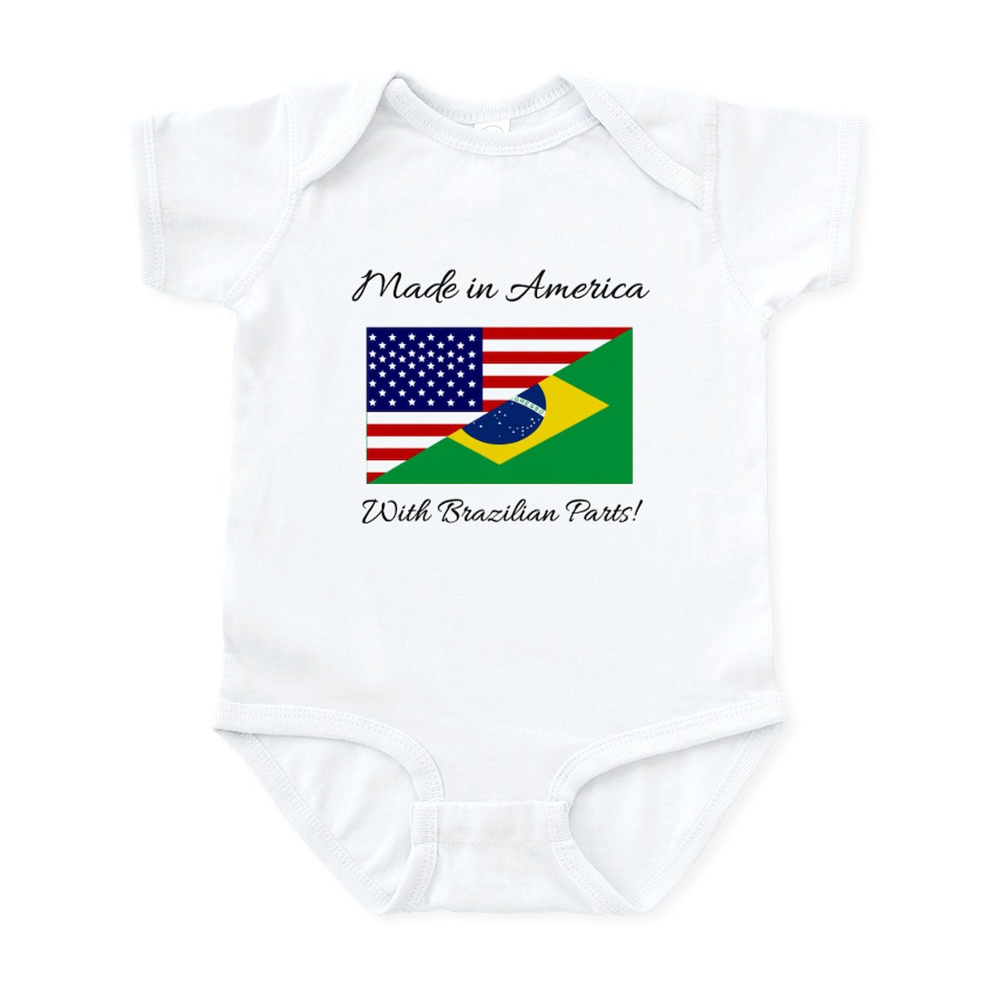 Made in USA Baby Bodysuit - Cute Infant Romper with Brazilian Fabric | Perfect for Newborn Photos, Family Outings & Everyday Wear