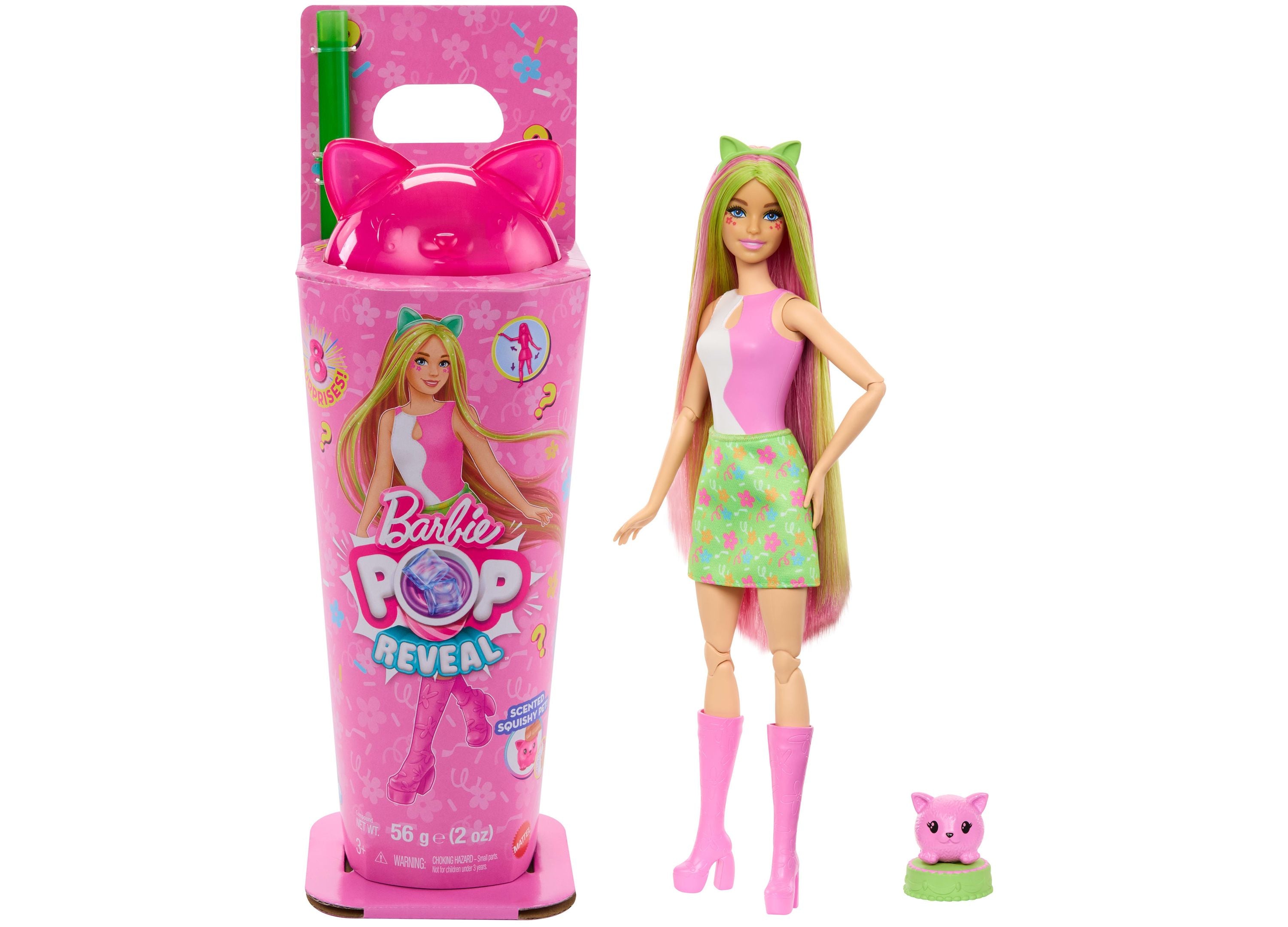 Barbie Pop Reveal Shakes Series - Cute Kitten Fashion Doll with 5 Surprise Accessories | Collectible Toy for Girls Age 3+ | Perfect for Birthday Gifts & Playtime Fun