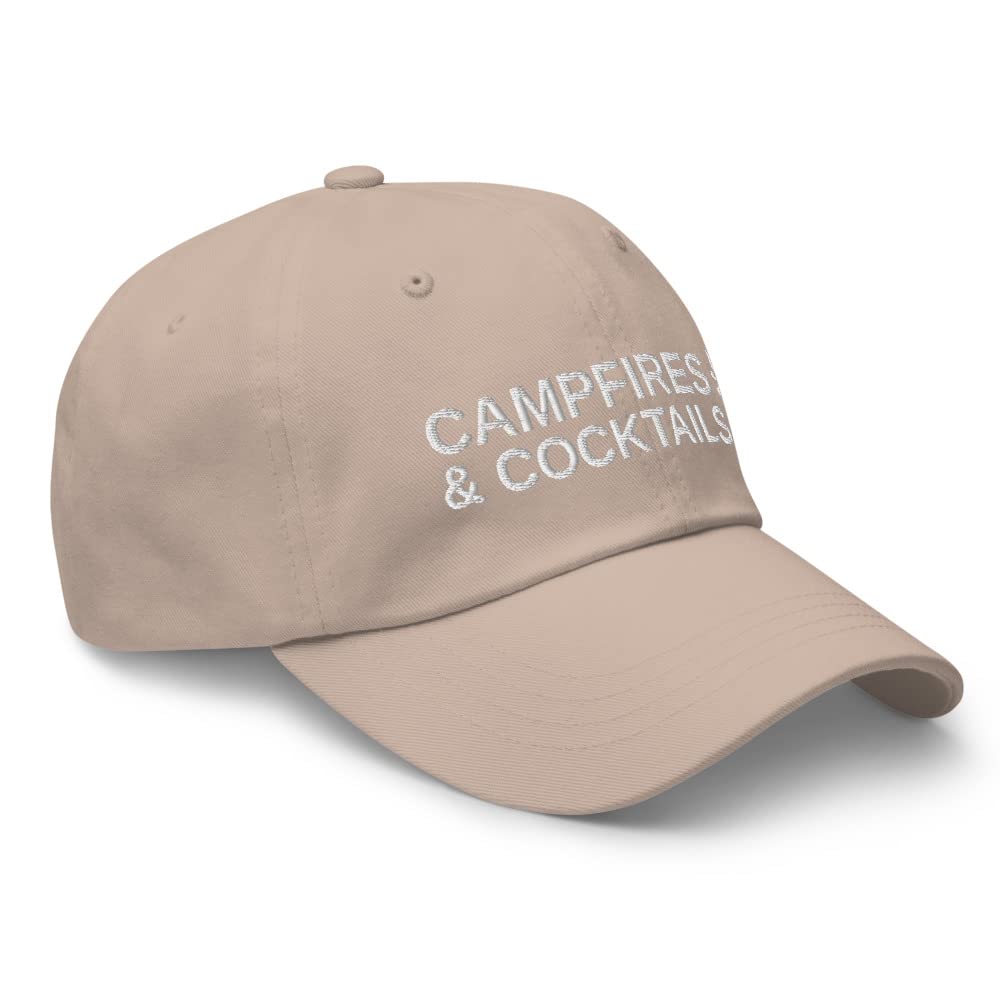 Campfires and Cocktails - Unique Camping Gifts for Outdoor Enthusiasts, Novelty Camping Accessories & Dad Hat for Men - Perfect for Hiking, Backpacking & Camping Adventures