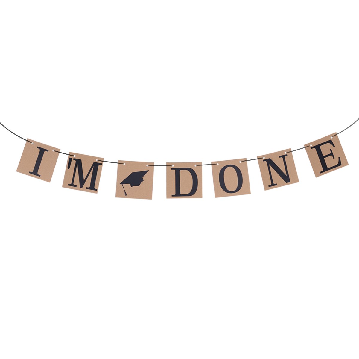 LUOEM I'm Done 2019 Graduation Banner - Congrats Grad Sign for High School & College Graduation Decorations - Perfect for Graduation Party Decor & Photo Backdrop