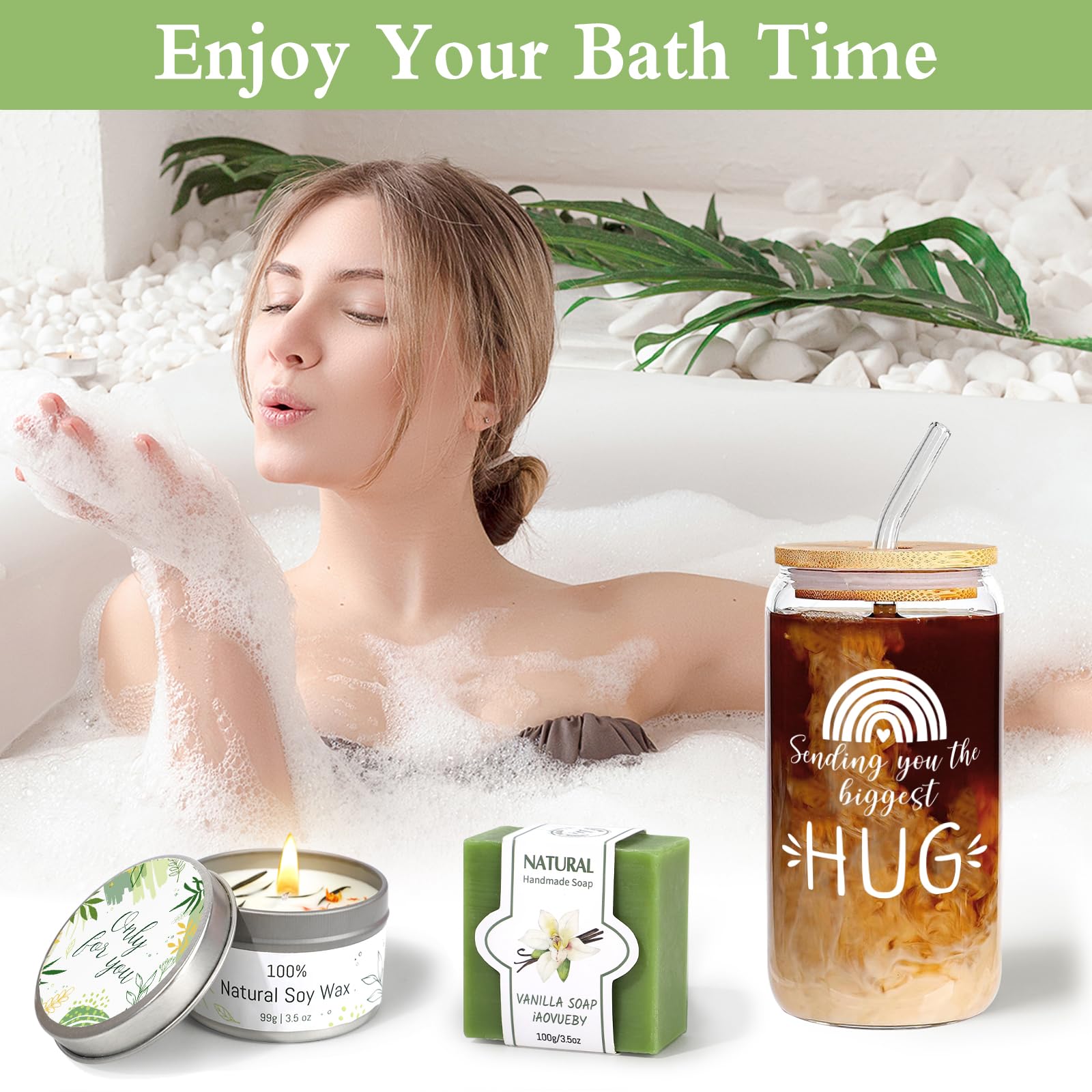 Self Care Gifts for Women - Relaxing Spa Gift Basket Set for Her, Best Friend, Mom or Sister | Perfect as Post-Surgery Recovery, Birthday, Friendship or Thinking of You Present | Ideal for Stress Relief, Home Spa Days & Special Occasions