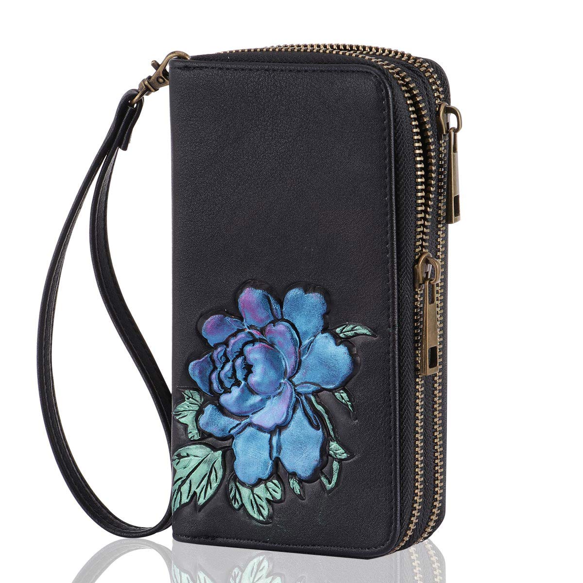 HAWEE Women's Long Clutch Wallet with Dual Zipper - Phone Holder Wristlet Purse with Multiple Card Slots for Cash, Coins & Bills | Perfect for Everyday Use, Travel & Night Out