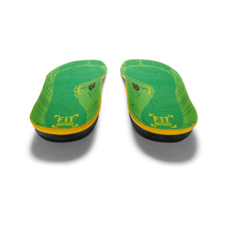 Men's Low Arch Support Insoles for Outdoor Activities - Comfortable & Durable Green Shoe Inserts for Hiking, Running & Work - K 30 Orthotic Insoles for Flat Feet Relief
