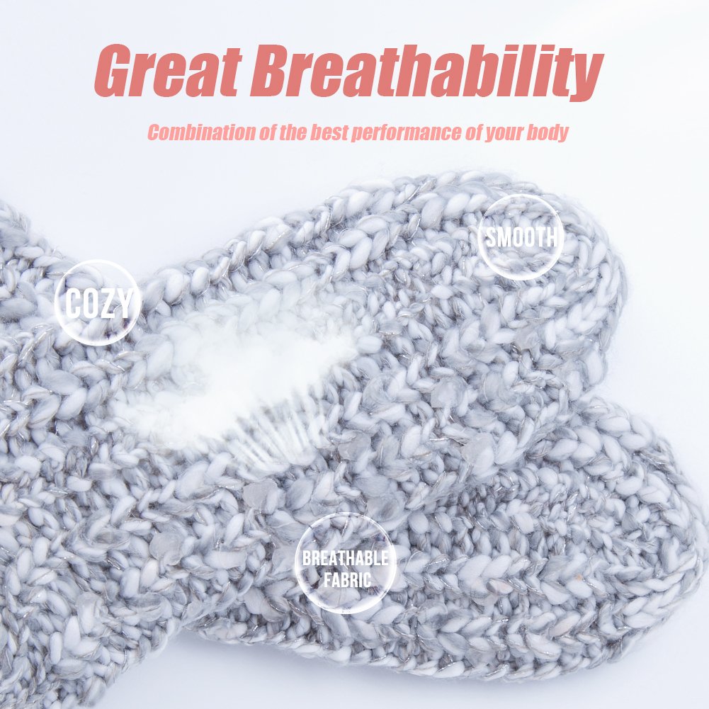 Maamgic Women's Knit Sherpa Slipper Socks - Warm Fleece Booties for Winter