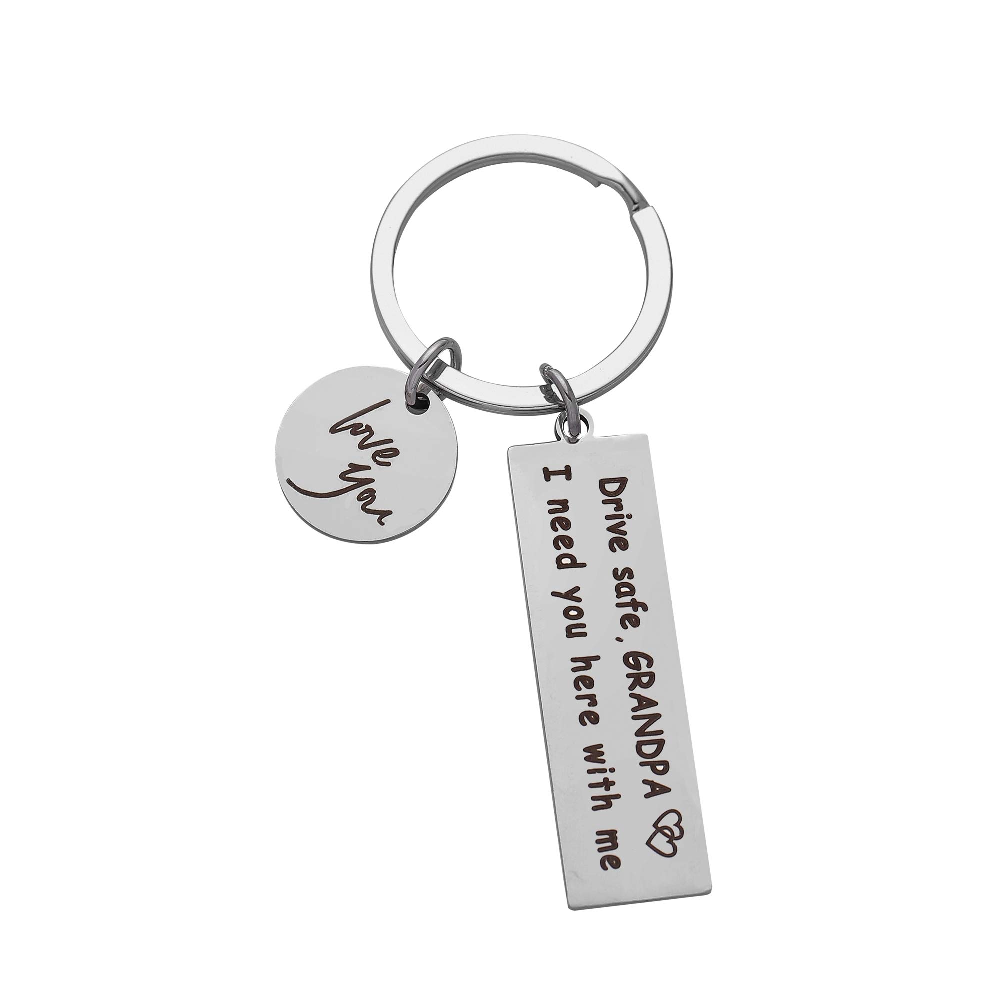 Drive Safe Keychain - Thoughtful Gift for Drivers (Mom, Dad, Grandma, Grandpa) - Engraved 'I Love You & Need You Here With Me' - Perfect for Car Keys, Birthday, Anniversary & Safe Travel Wishes